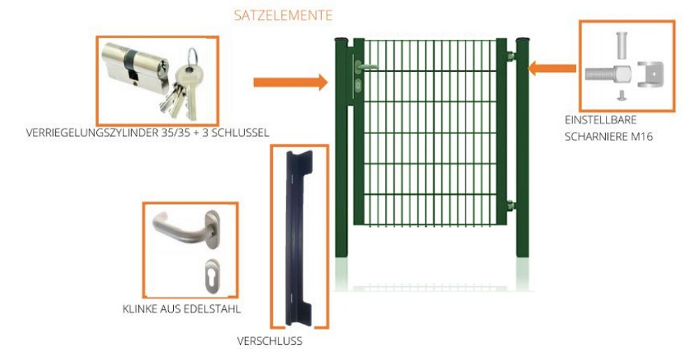 Fa-Bausysteme Gartentor halb Rahmen Moosgrün 1320 x 2000 mm