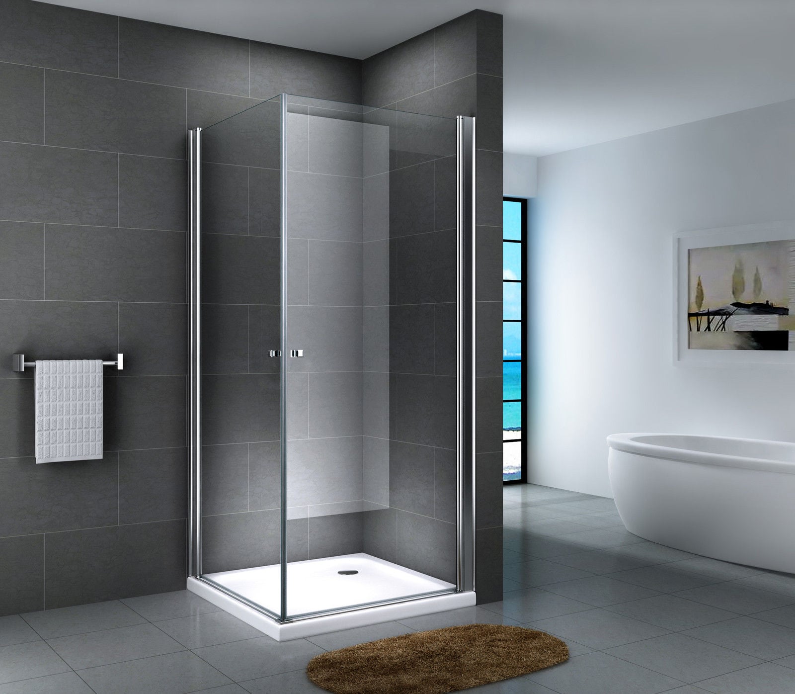 Fa-Bausysteme Glasdusche Aller Gestreift 90 x 90 cm ohne Wanne - Bild 1