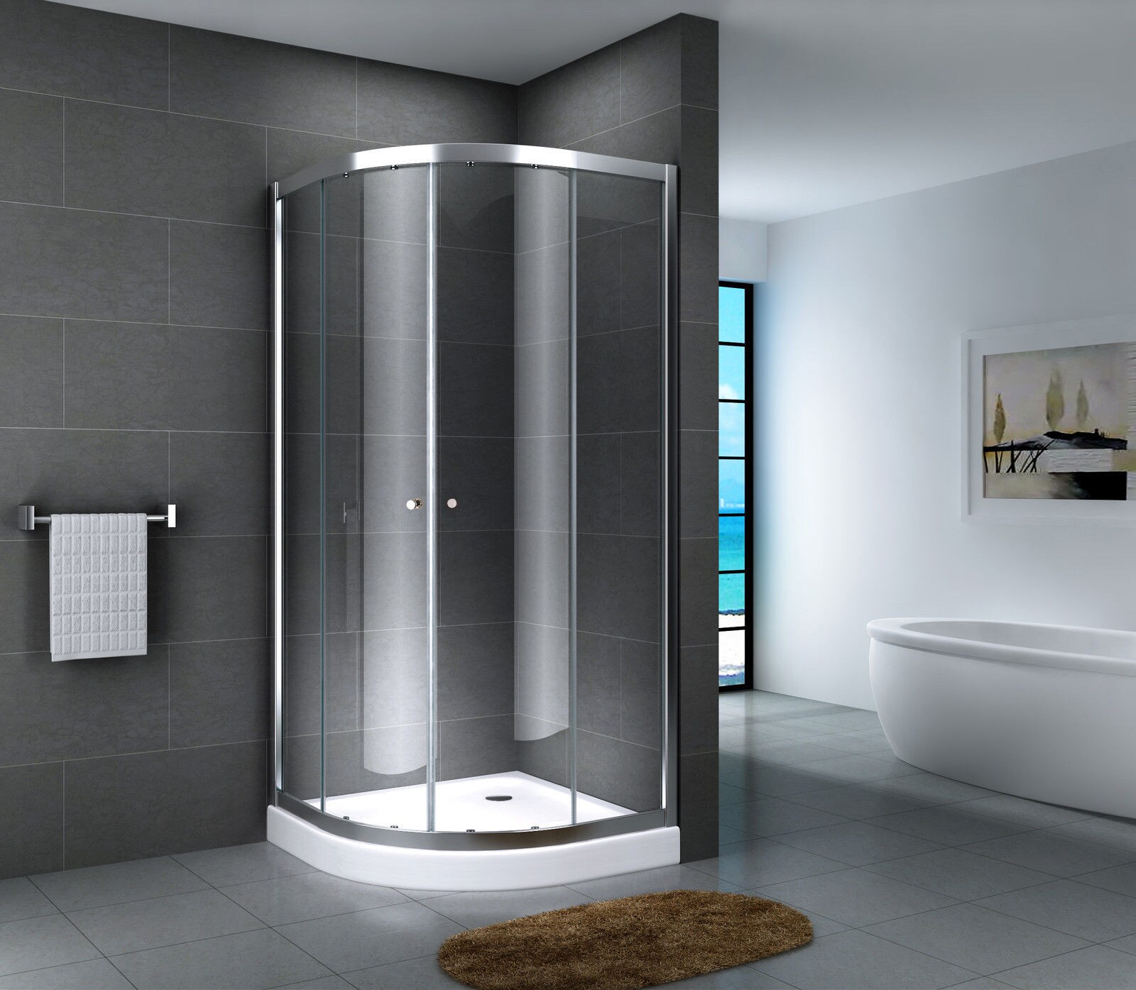 Fa-Bausysteme Glasdusche Fulda Gestreift 100 x 100 cm ohne Wanne