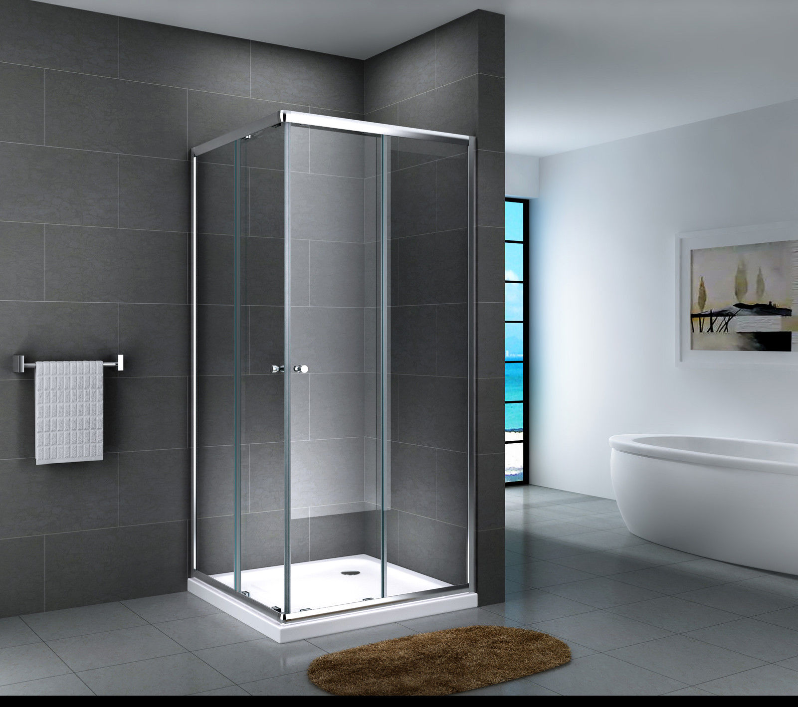 Fa-Bausysteme Glasdusche Werra Streifen 90 x 90 cm ohne Wanne - Bild 1