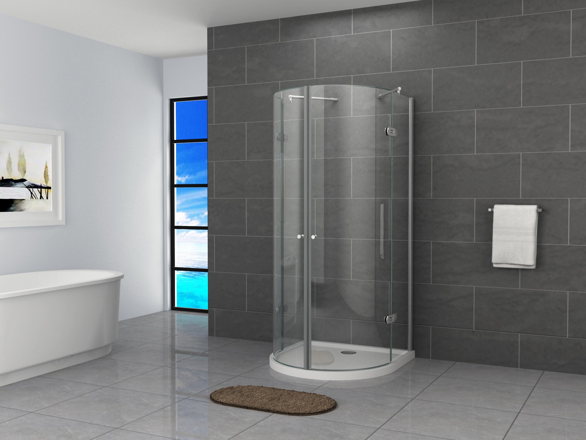 Fa-Bausysteme Glasdusche Weser Klarglas 90 x 90 cm ohne Wanne - Bild 1