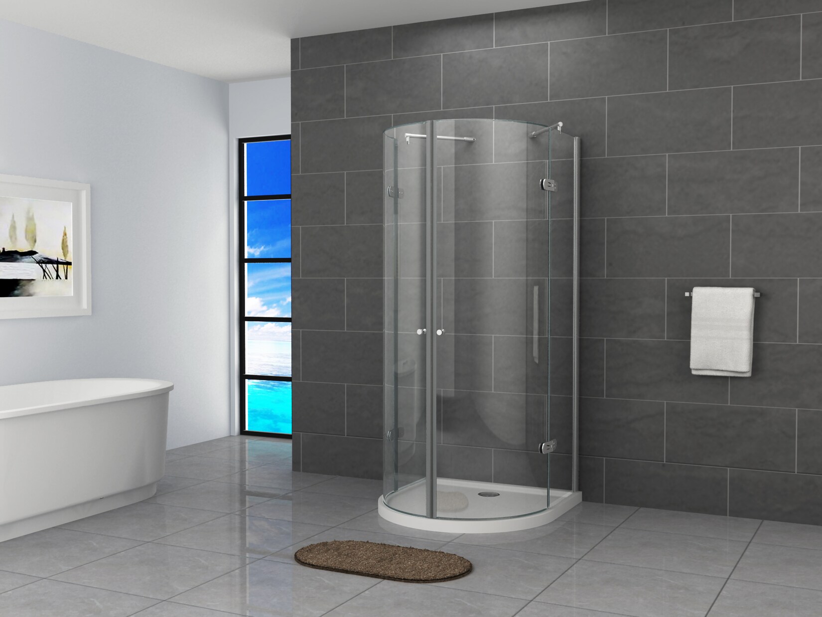 Fa-Bausysteme Glasdusche Weser Klarglas 90 x 90 cm ohne Wanne | 00047728585716