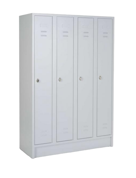 CEHA Reihen- und Garderobenschrank mit 120 cm Breite und 4 Abteil in RAL7035 - Bild 1