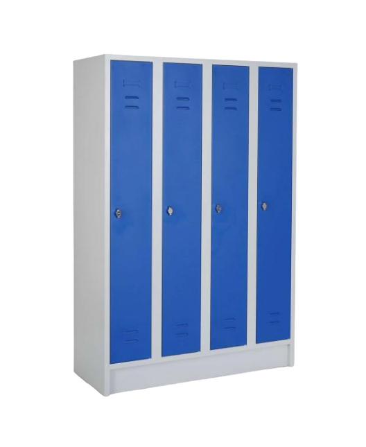 CEHA Reihen- und Garderobenschrank mit 120 cm Breite und 4 Abteil in RAL5010 - Bild 1