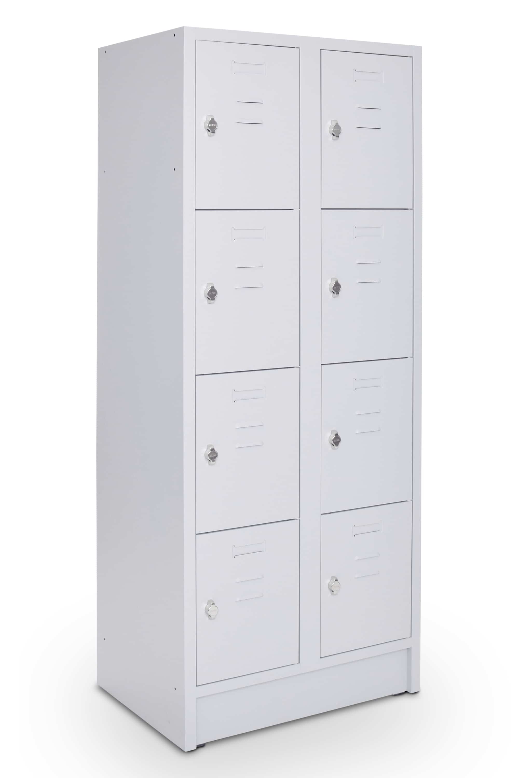 CEHA Schlie&szlig;- und F&auml;cherschrank mit 70 cm Breite und 8 F&auml;cher lichtgrau/lichtgrau mit Zylinderschlo&szlig; - Bild 1