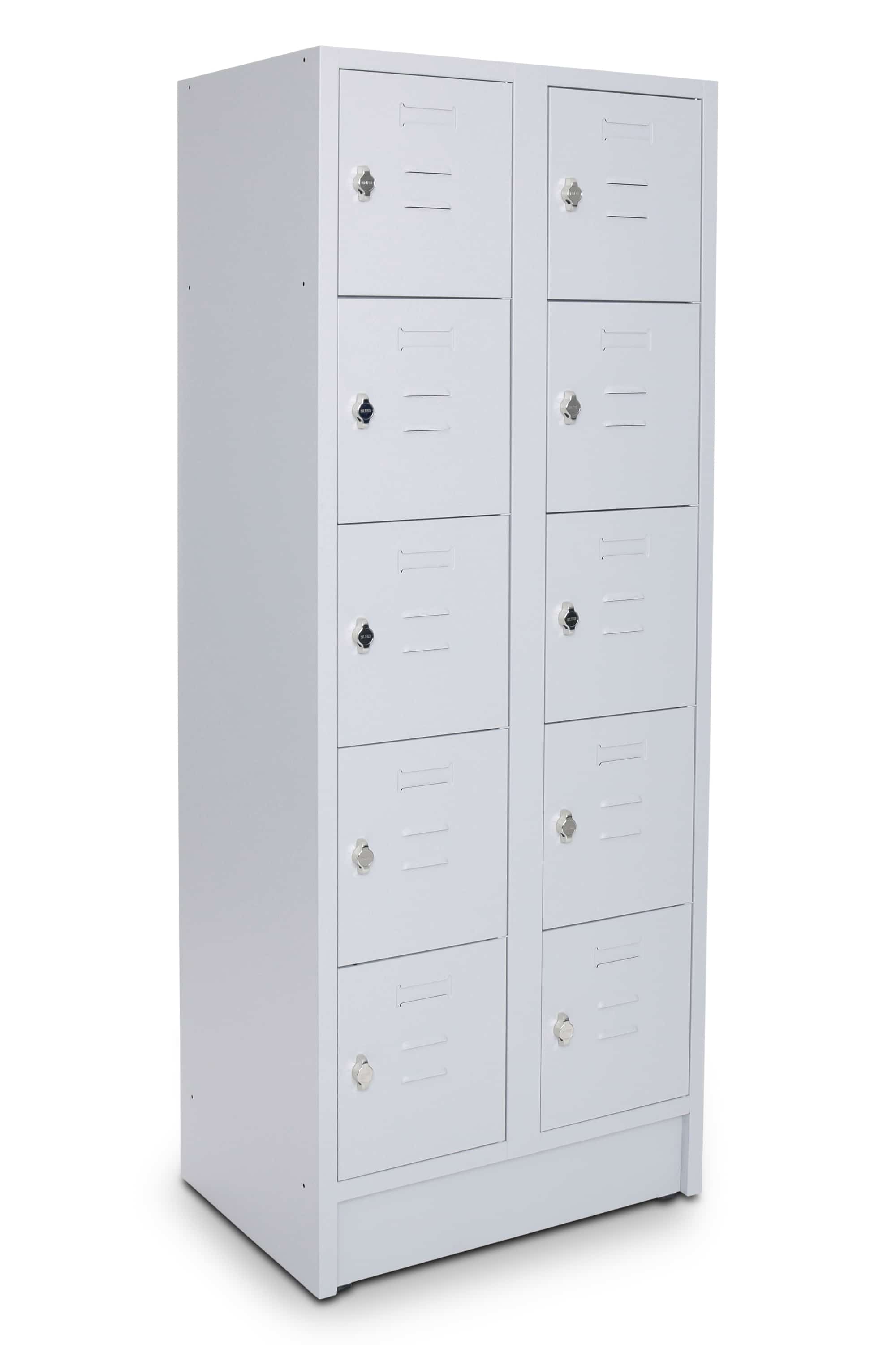 CEHA Schlie&szlig;- und F&auml;cherschrank mit 70 cm Breite und 10 F&auml;cher lichtgrau/lichtgrau mit Drehriegelverschluss - Bild 1