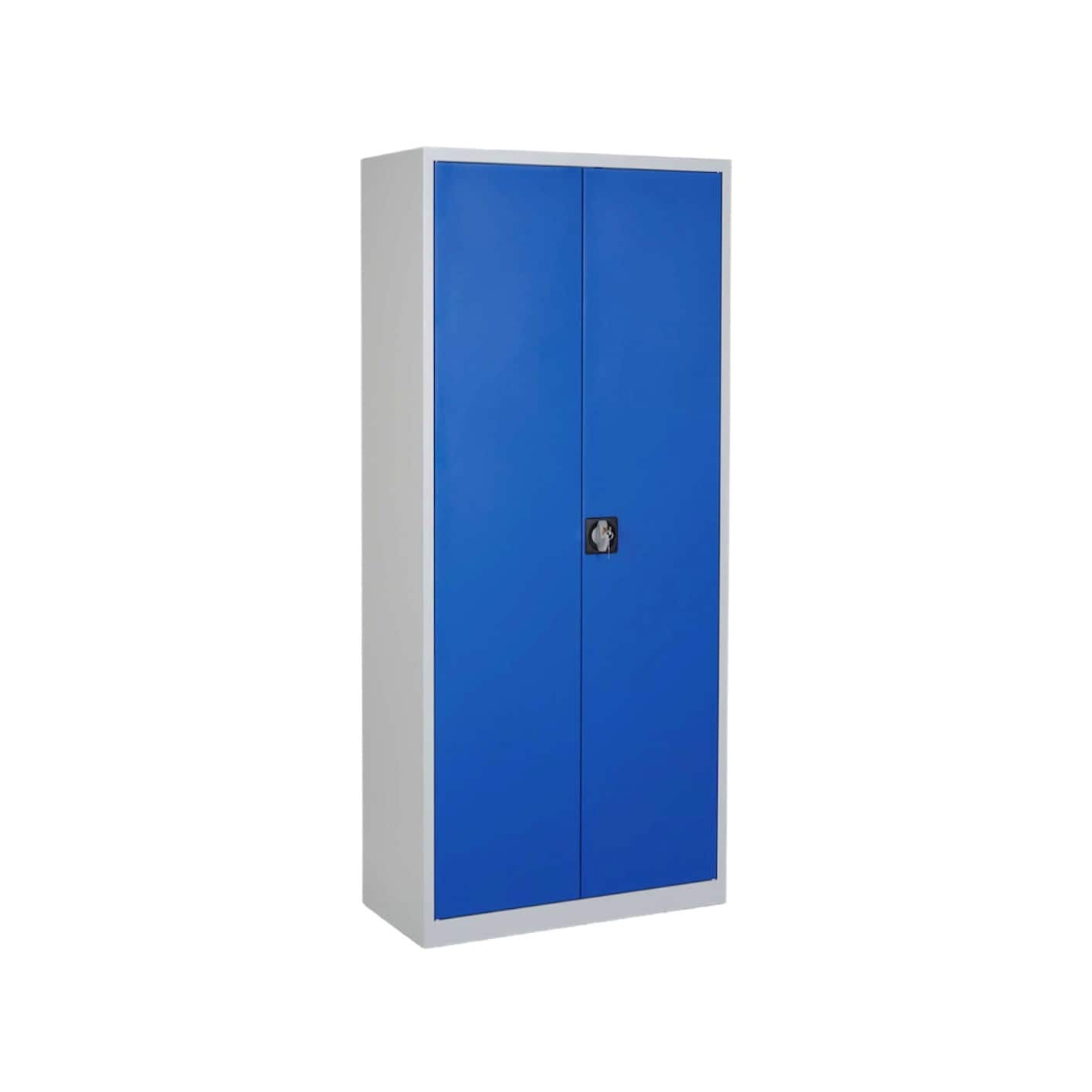 CEHA Stahl- und Fl&uuml;gelt&uuml;renschrank Classic 92 x 42 cm in RAL7035 lichtgrau und mit T&uuml;ren in RAL5010 enzianblau - Bild 1