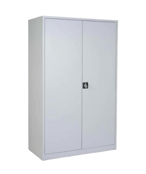 CEHA Stahl- und Fl&uuml;gelt&uuml;renschrank 120 x 60 cm lichtgrau mit verzinkten Fachb&ouml;den - Bild 1