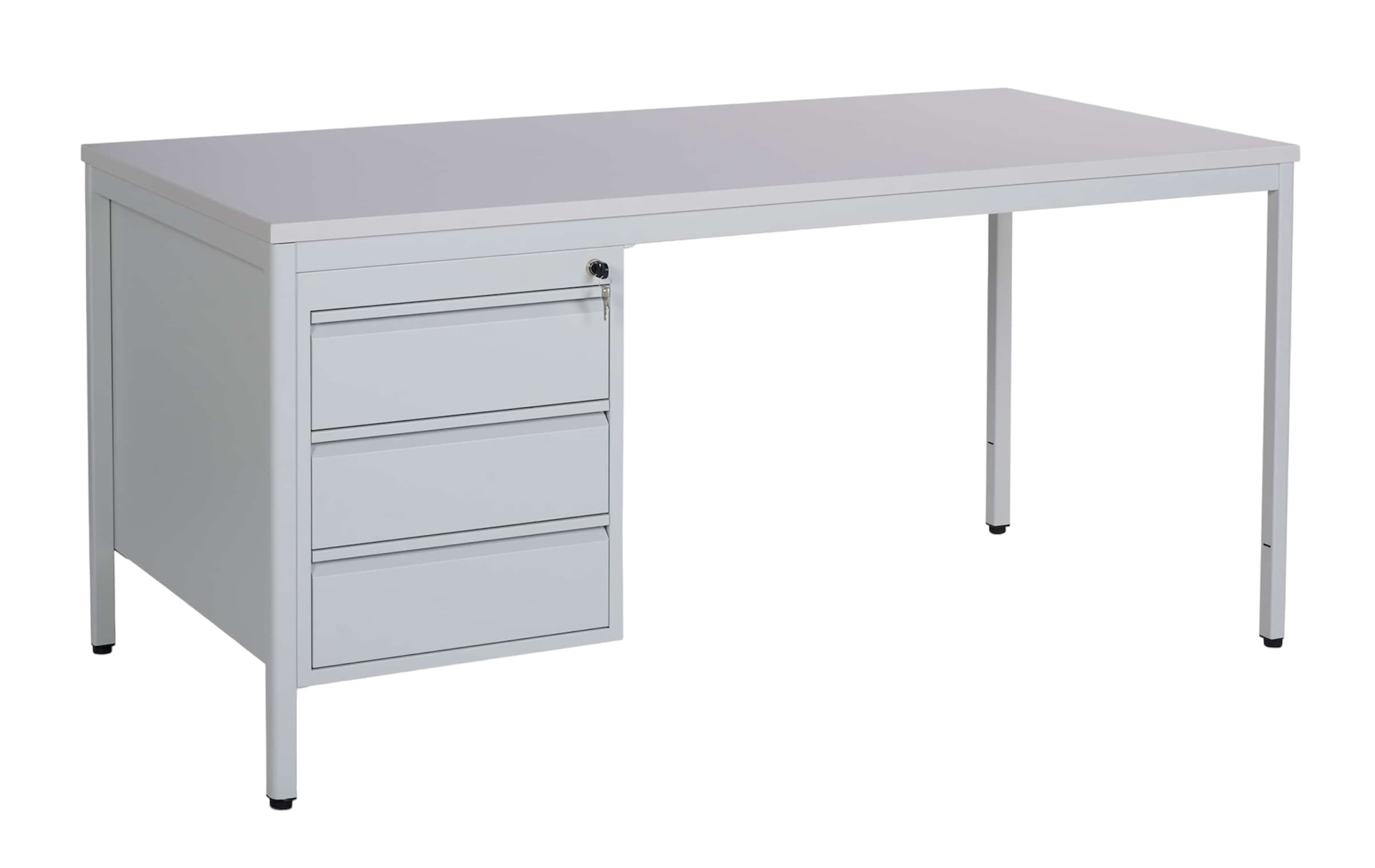 CEHA Schreibtisch mit Unterbaucontainer 160 x 80 cm in lichtgrau - Bild 1