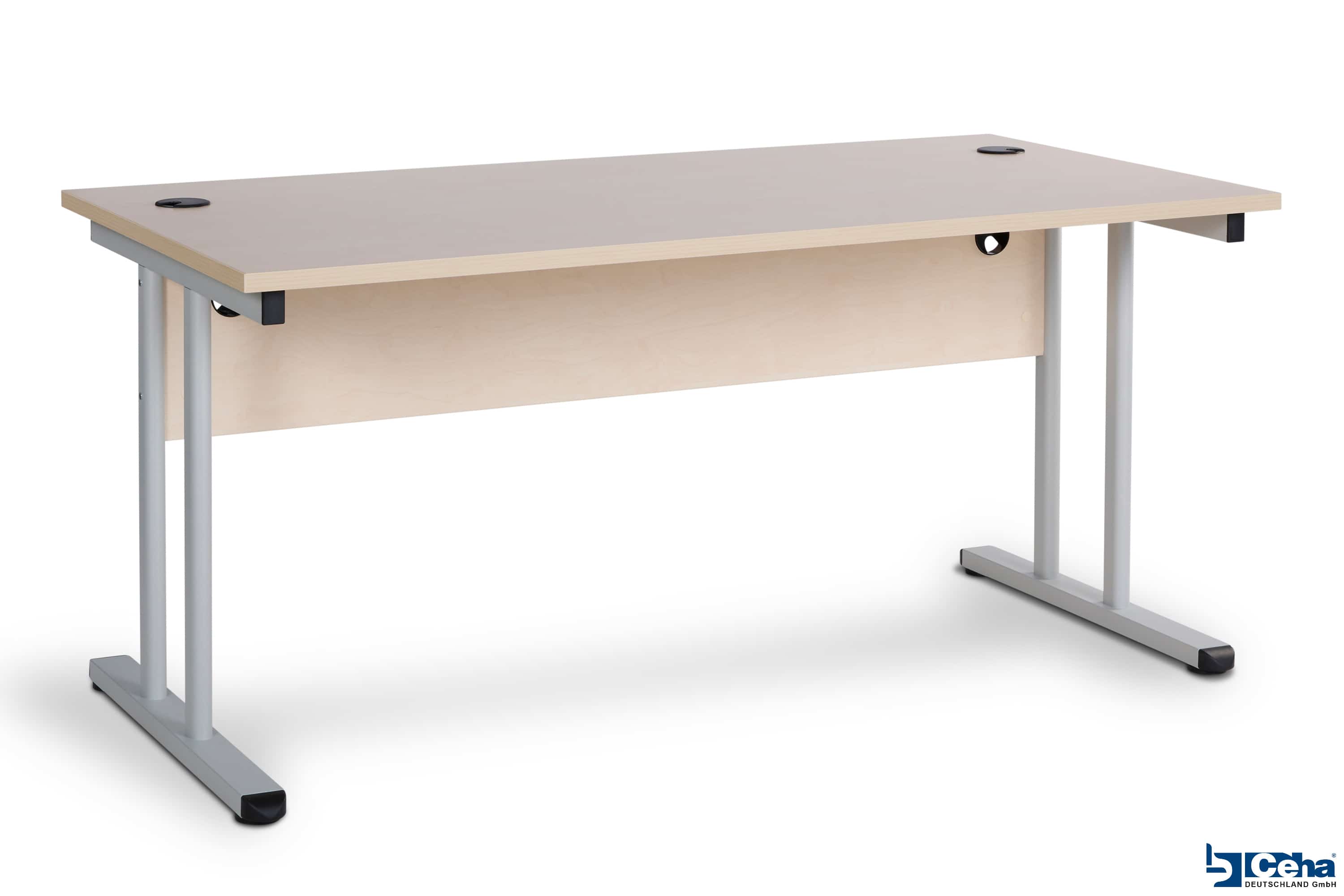 CEHA B&uuml;roschreibtisch mit T-Fu&szlig; und Knieraumblende 180 x 80 cm ahorn - Bild 1