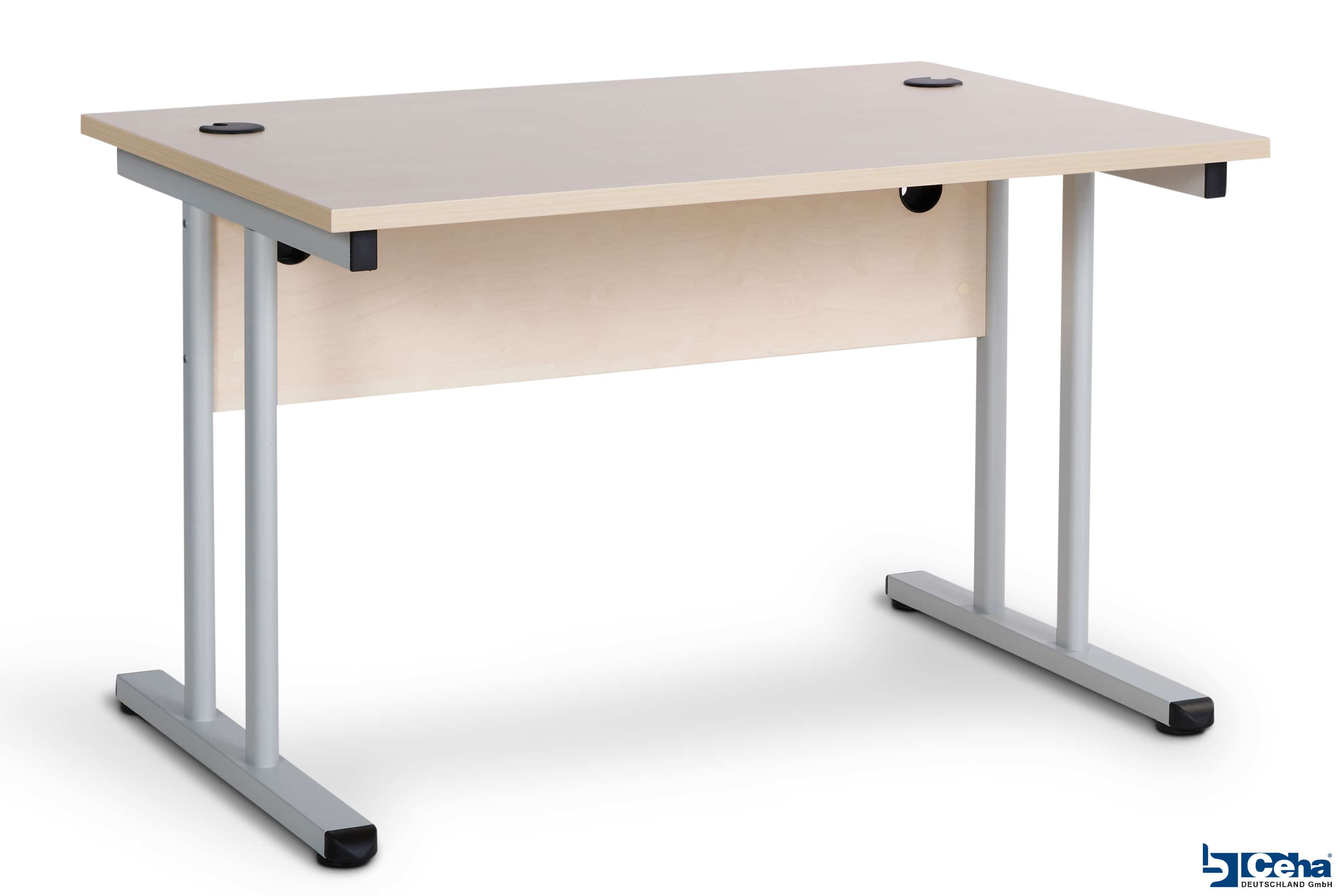 CEHA B&uuml;roschreibtisch mit T-Fu&szlig; und Knieraumblende 120 x 80 cm ahorn - Bild 1