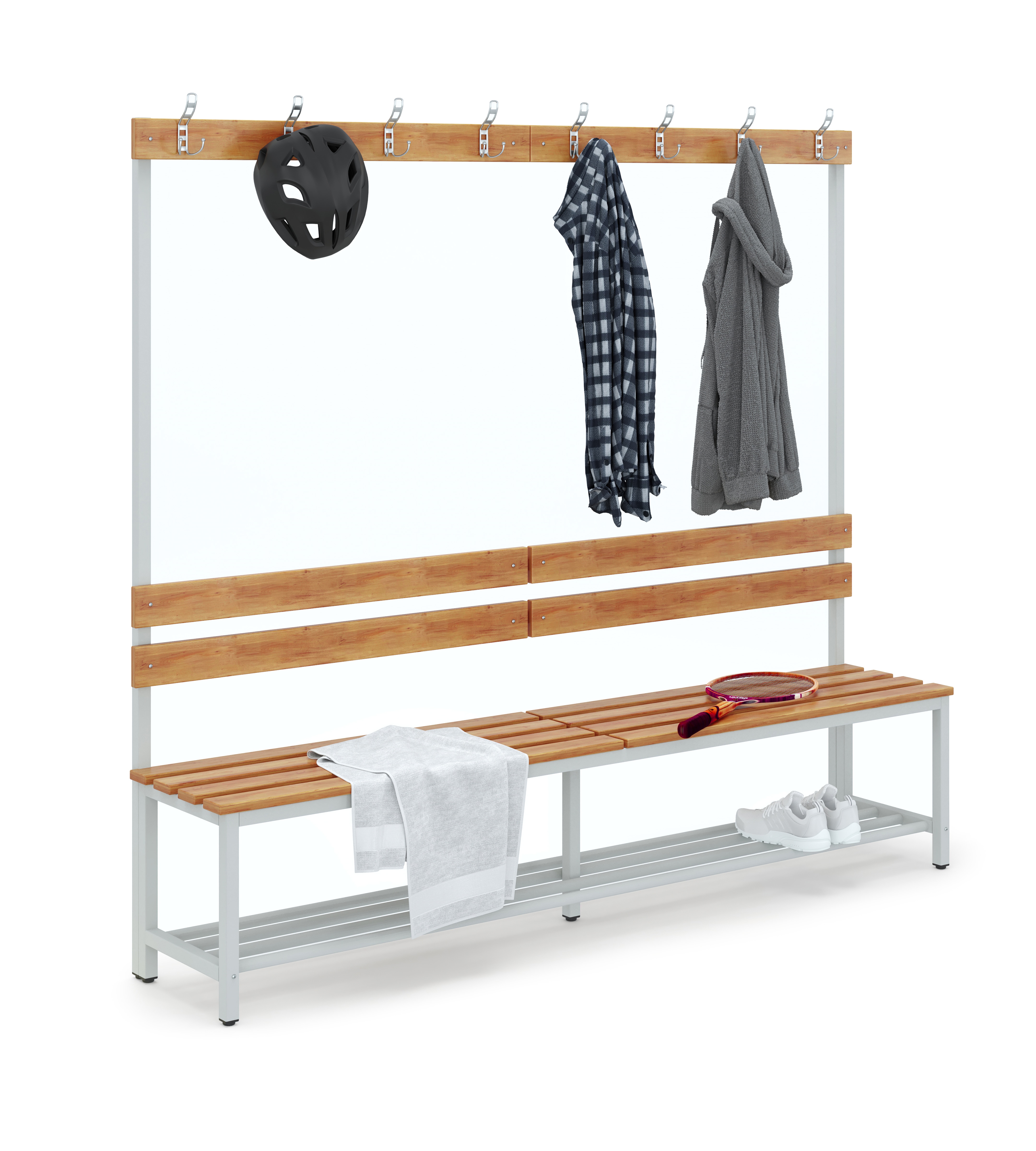 CEHA CEHA Garderoben- und Umkleidebank 150 cm Breite mit Schuhrost und einseitiger Kleiderleiste - Bild 1