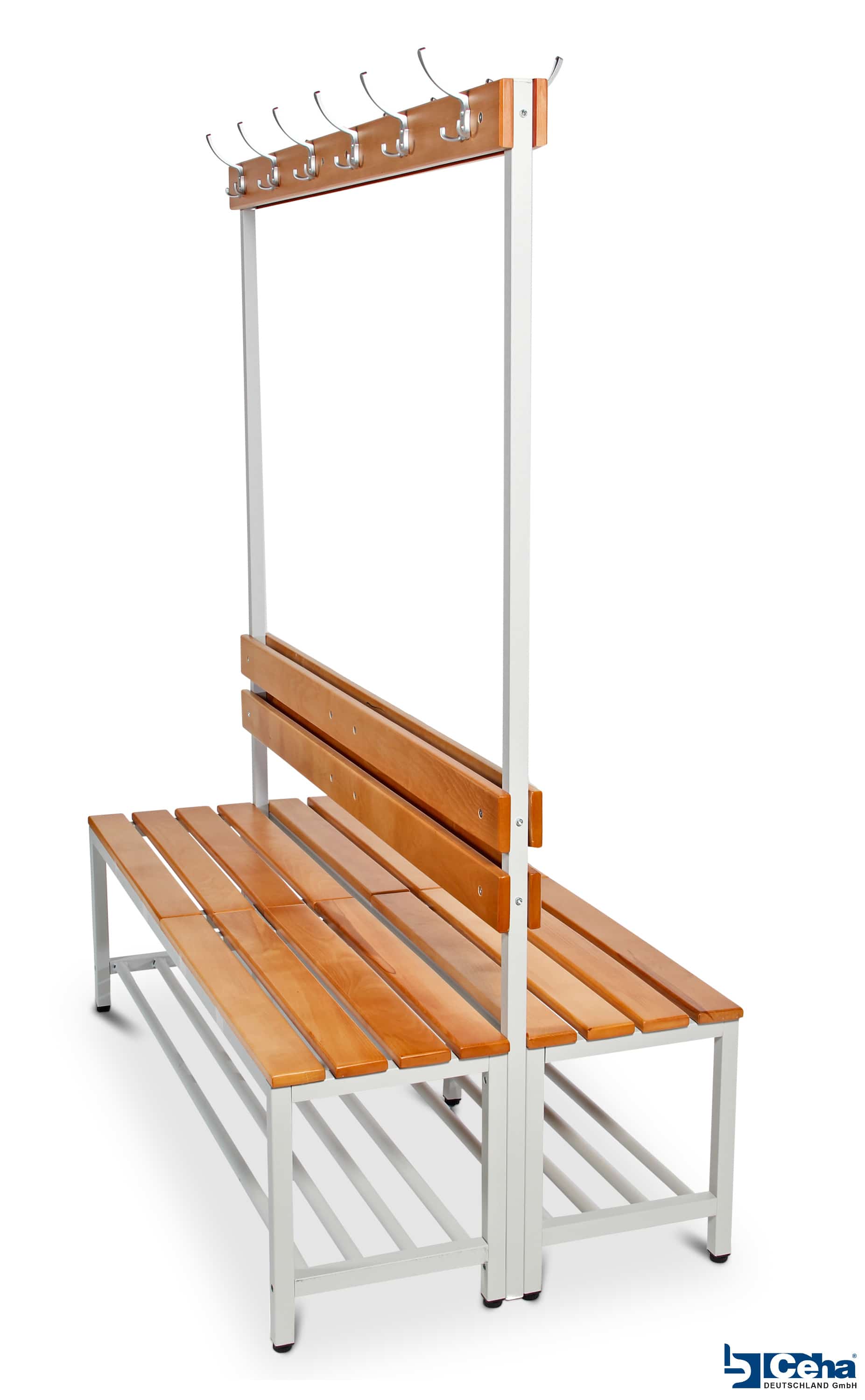 CEHA CEHA Garderoben- und Umkleidebank 200 cm Breite mit Schuhrost und doppelseitiger Kleiderleiste - Bild 1