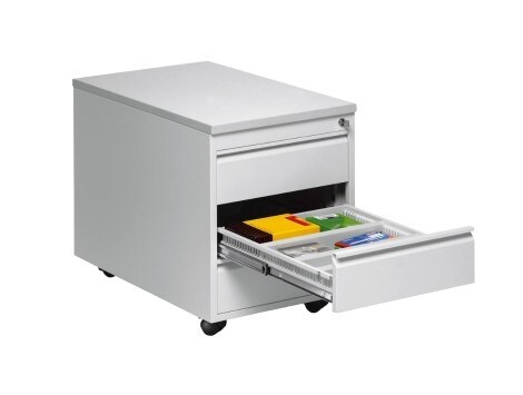 CEHA Rollcontainer ST790 mit Holztop Dekor weiß 3 Schüben in RAL9003 (signalweiß) | 04251915407101