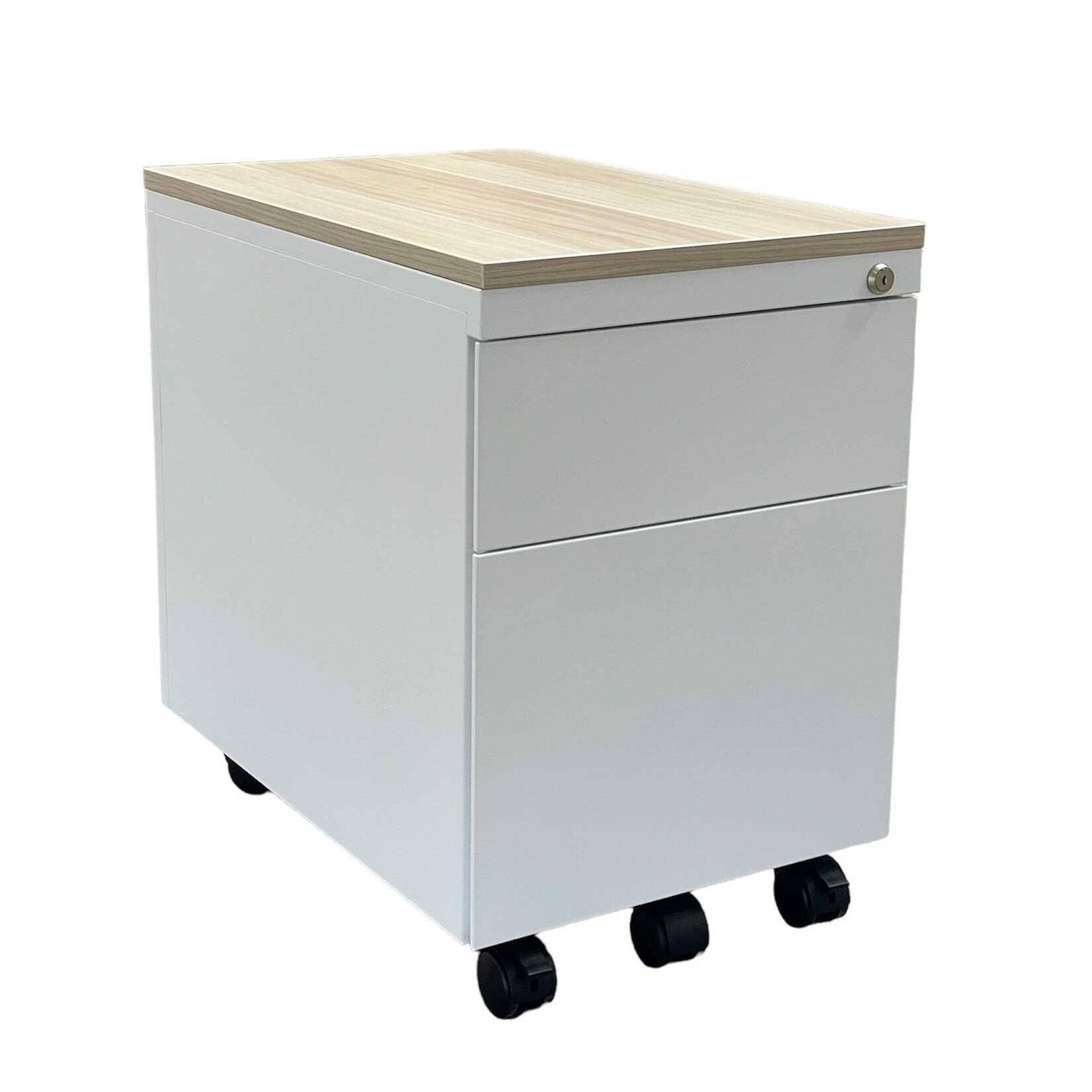 CEHA Design-Rollcontainer ST390 mit Holztop 2 Schübe in signalweiß (RAL9003) | 04251915407200