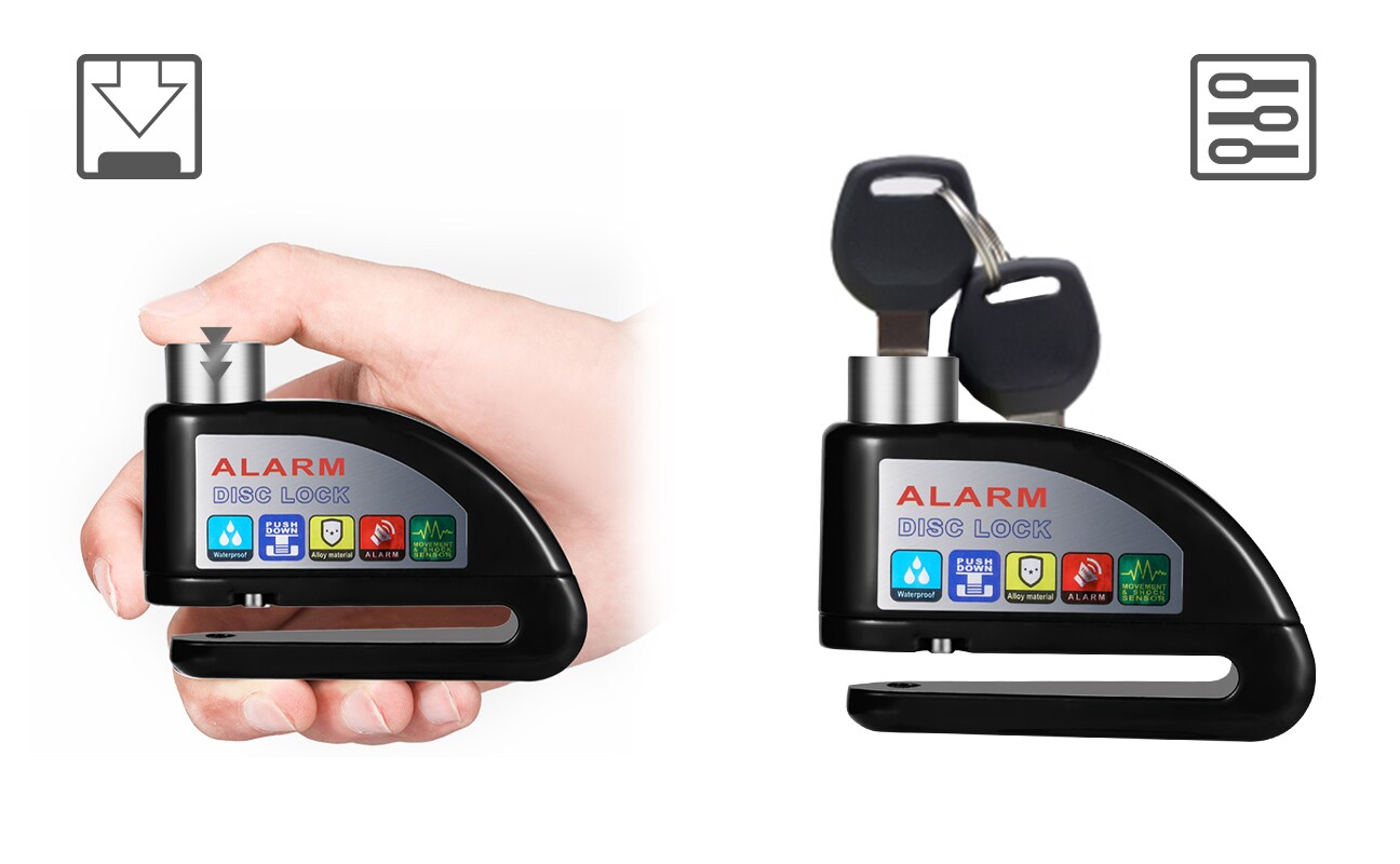SachsenRAD Bremsscheibenschloss Secure Disc, Diebstahlschutz mit lautem Alarm - Bild 1