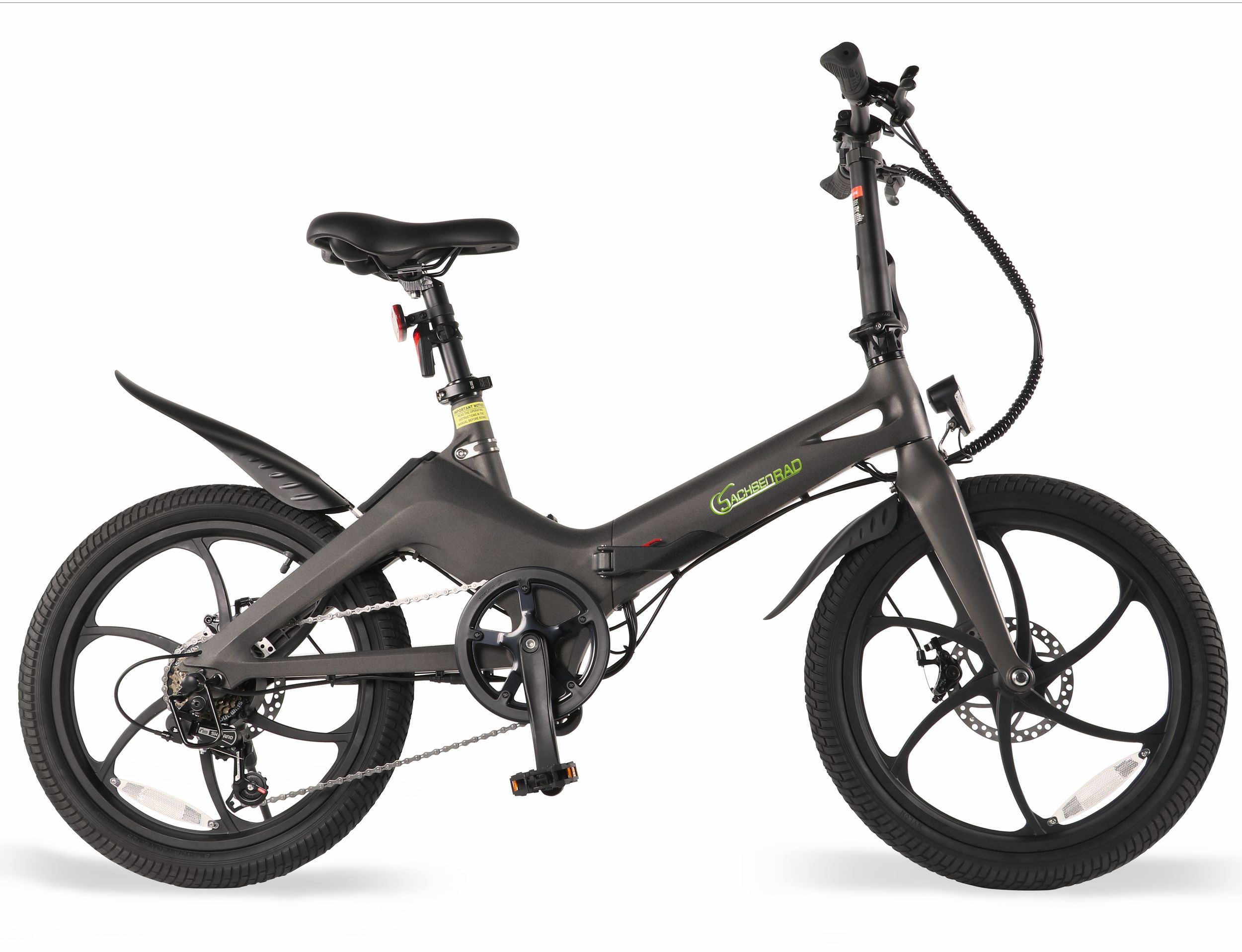SachsenRAD E-Faltrad F11 MagPuma, IF Design Gewinner, Klapprad, Elektrofahrrad schwarz - Bild 1
