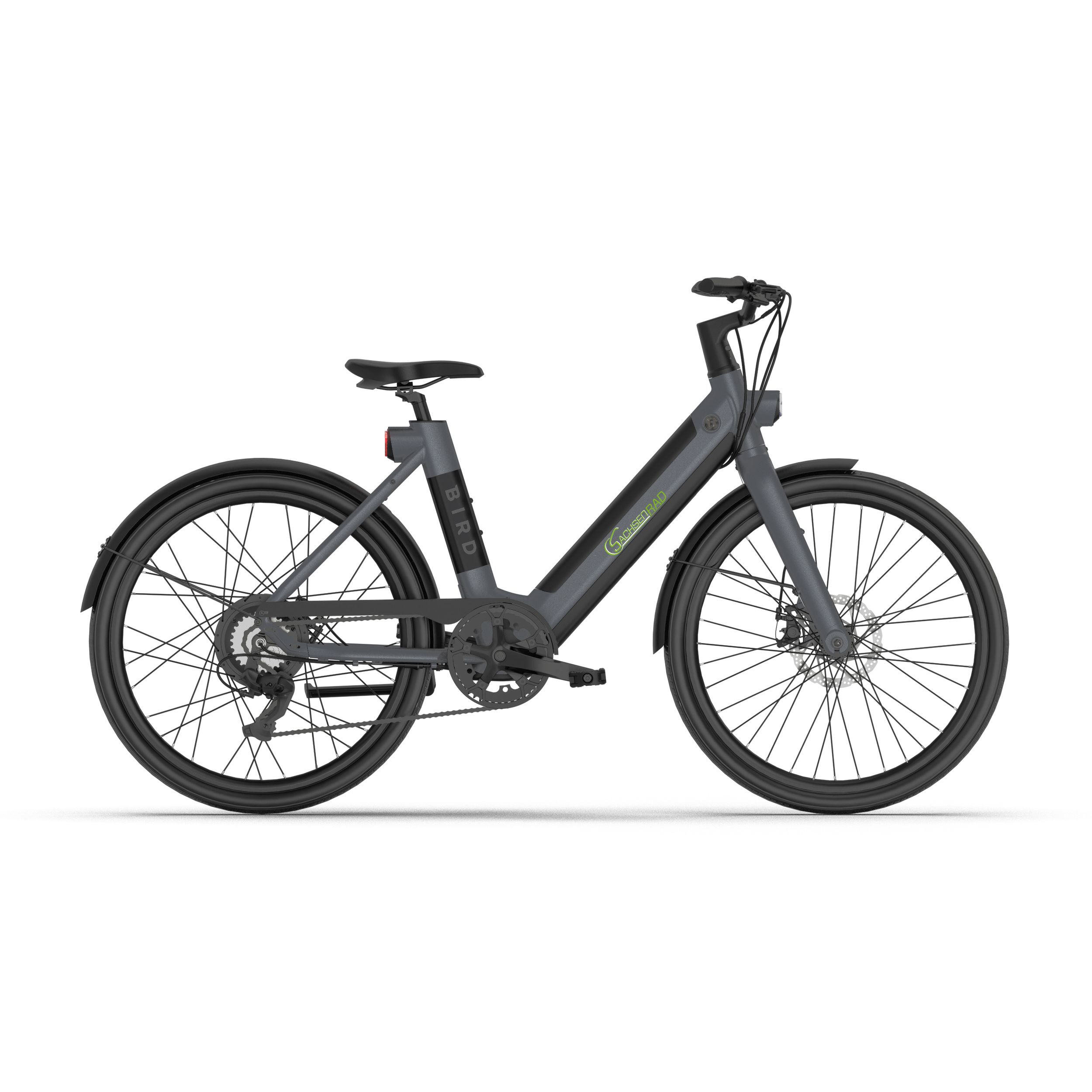 SachsenRAD xBird Urban City-Bike C6F Connect Mit Diebstahlschutz APP | Modernes Design E-Bike Elektrofahrrad mit Integriertes LCD Display und StVZO-zugelassene LED-Leuchten f&uuml;r 150-180CM dunkelgrau 26 Zoll - Bild 1