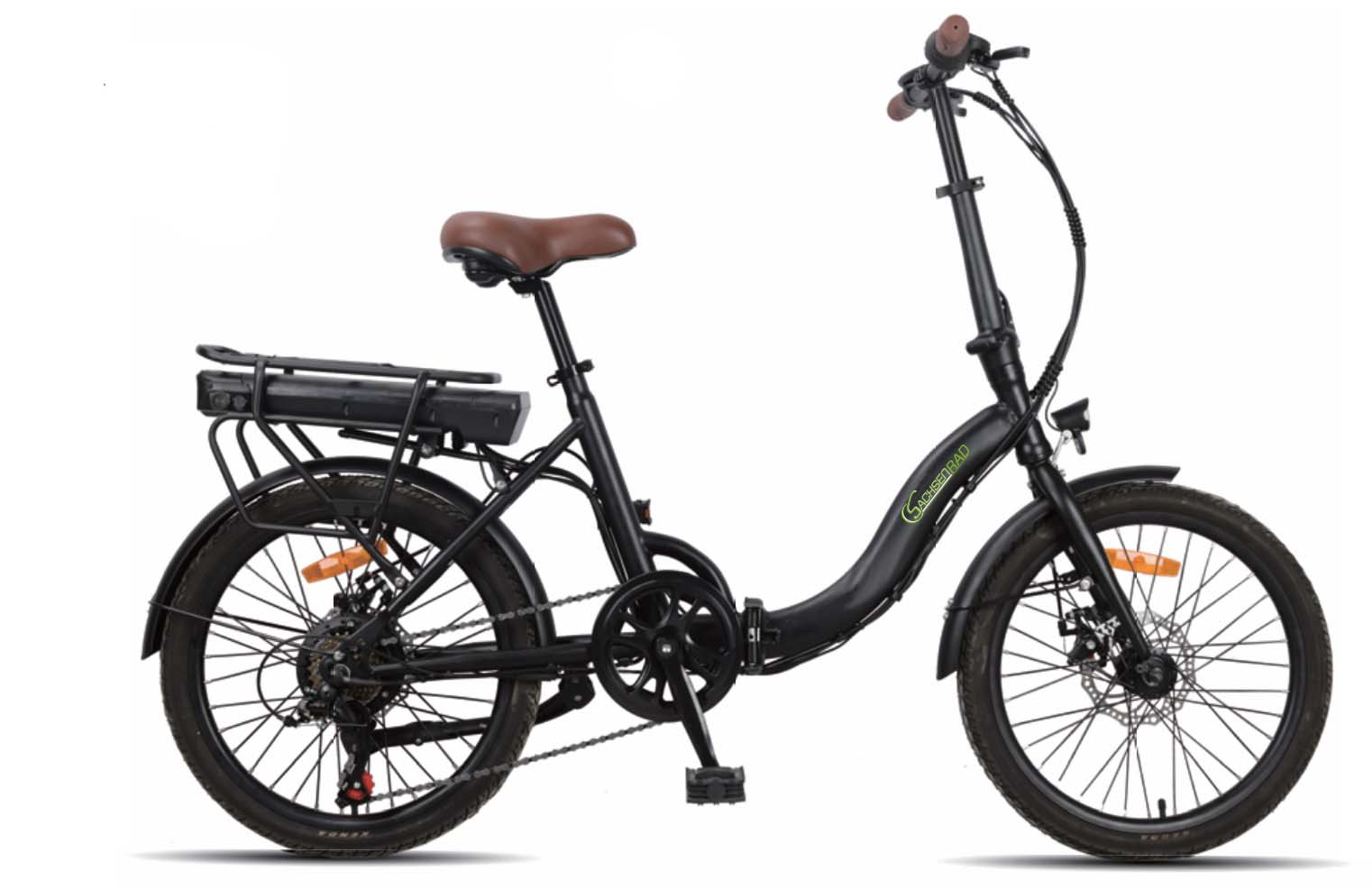 SachsenRAD [Refurbished] E-Folding Bike F2 Farmers Klapprad Elektrofahrrad schwarz - Bild 1