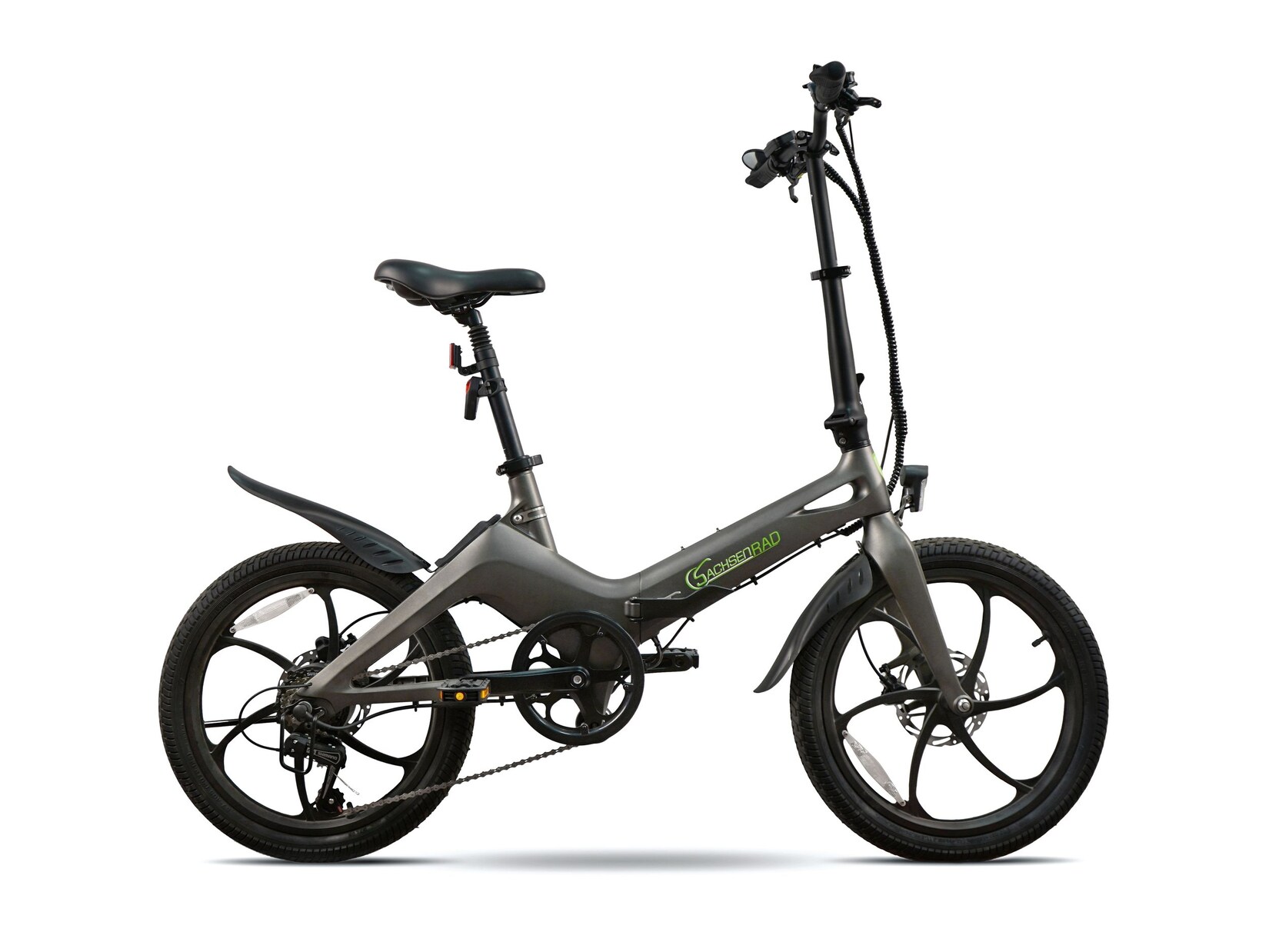 SachsenRAD E-Faltrad F11 Pro MagPuma, IF Design Gewinner, E-Klapprad dunkelgrau