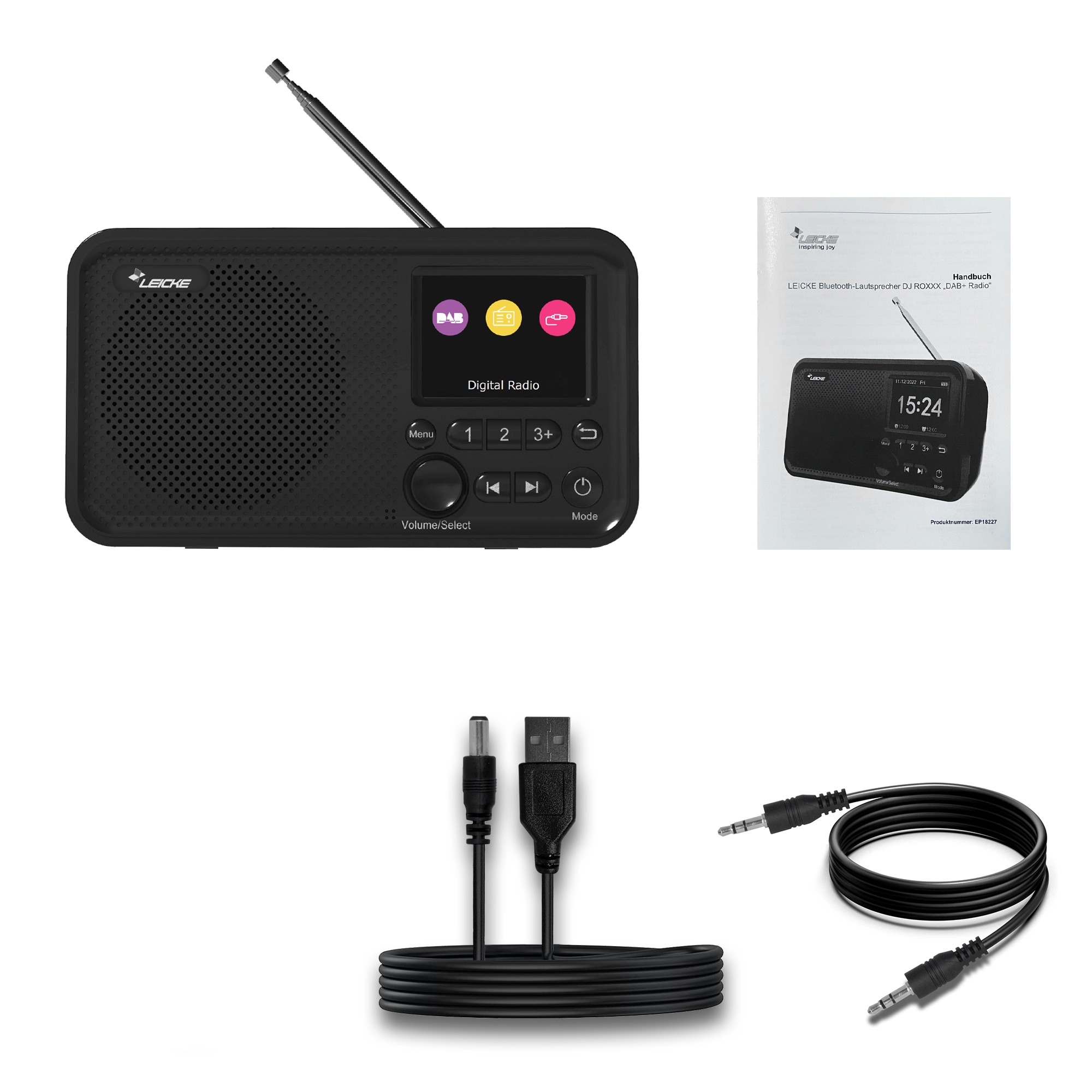 LEICKE DJ ROXXX DAB+ Radio mit Bluetooth 5.0, K&uuml;chenradio, 2000mAh Batterie - Bild 1