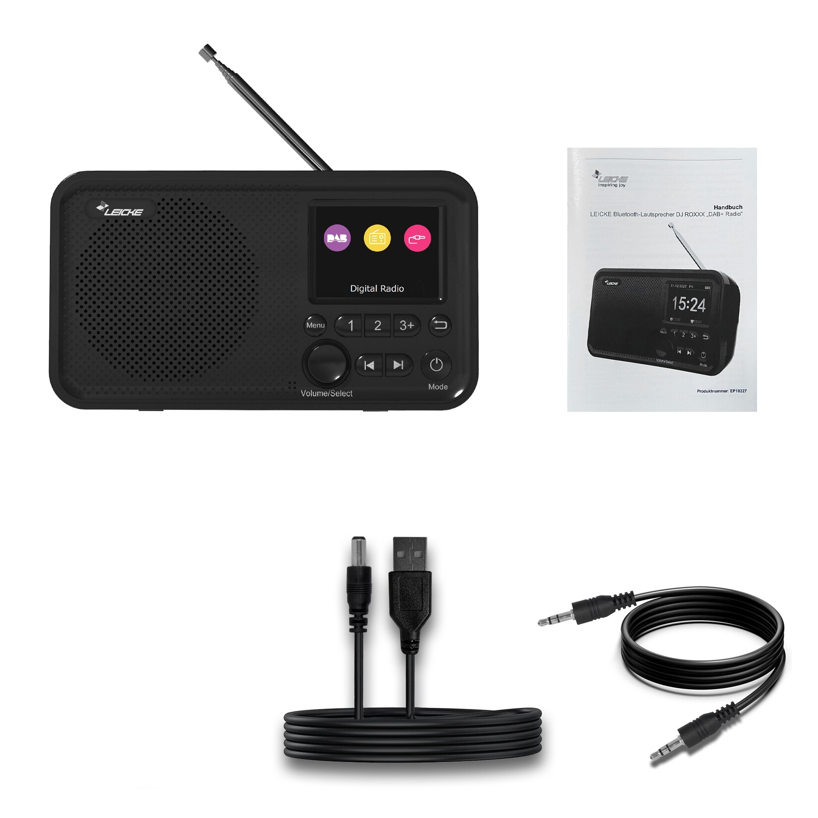 LEICKE DJ ROXXX DAB+ Radio mit Bluetooth 5.0, Küchenradio, 2000mAh Batterie | 04050296182276