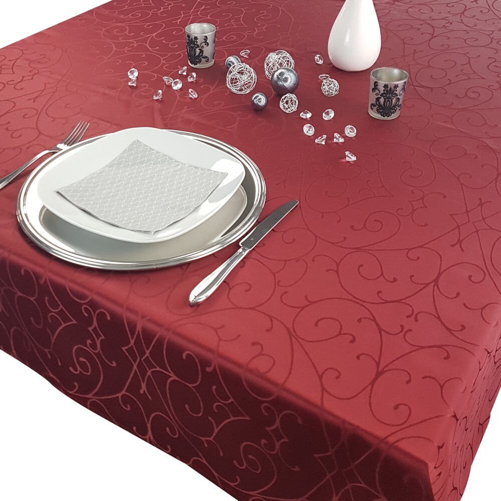 NYVI Tafeldecke Premium 150x250 cm mit edlen Ornamenten Farbe:Bordeaux - Bild 1