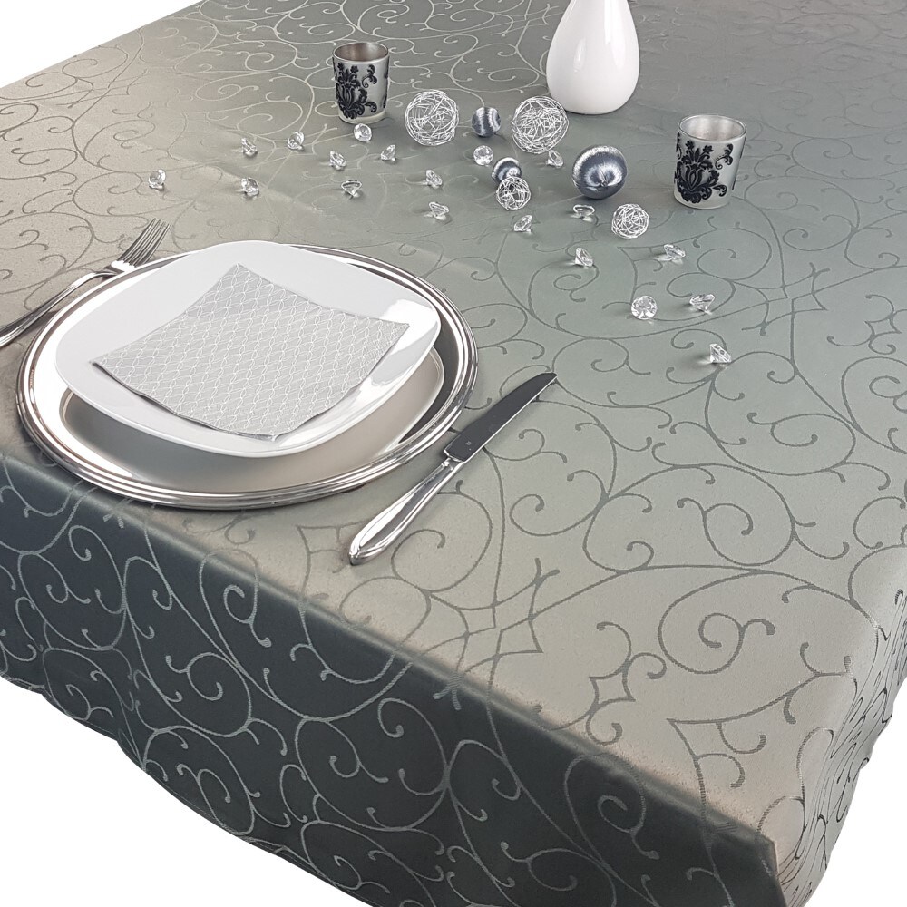 NYVI Tafeldecke Premium 150x250 cm mit edlen Ornamenten Farbe:Anthrazit - Bild 1