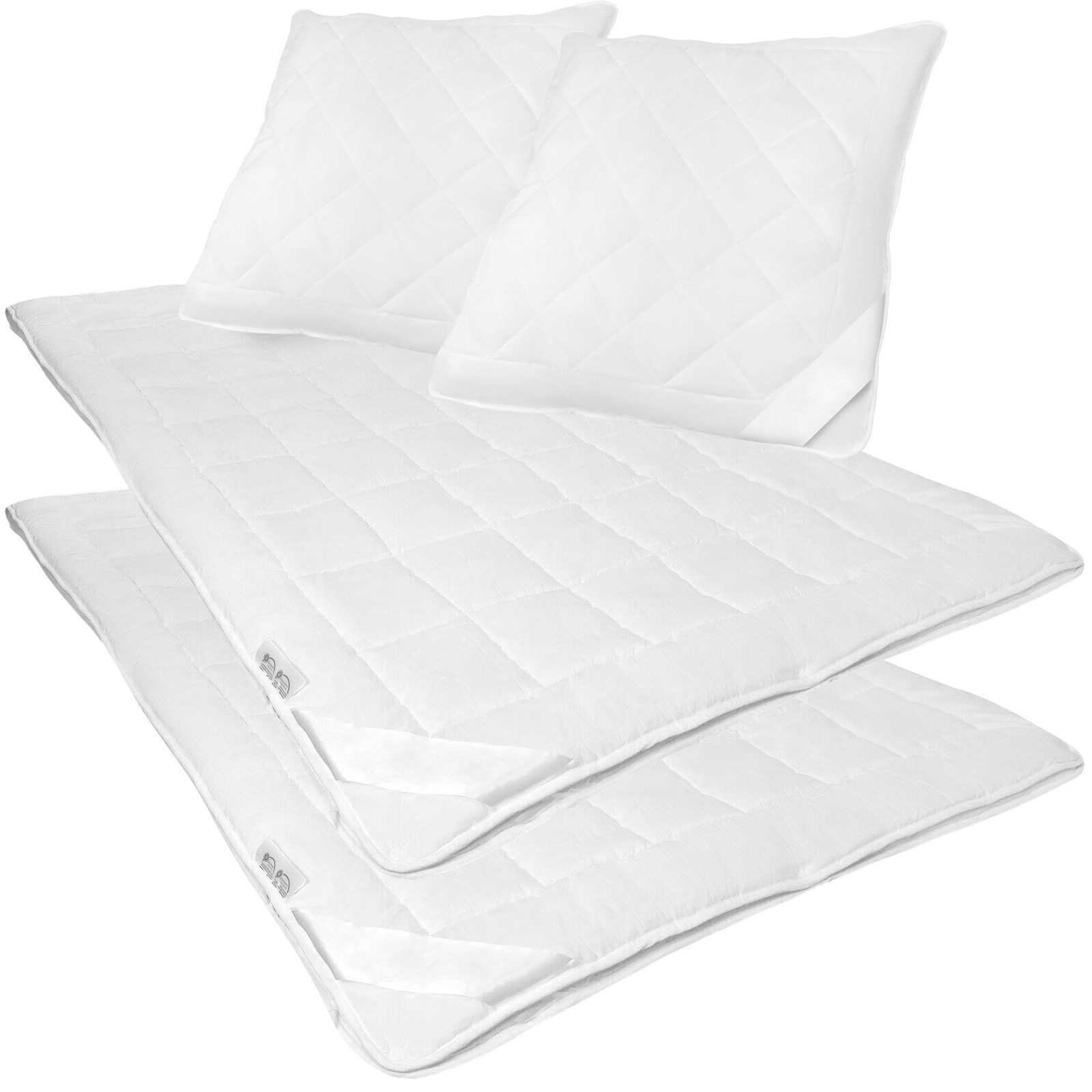 NYVI 4-Jahreszeiten Bettenset AllYearComfy 4tlg – 2x Vierjahreszeiten Bettdecke 135x200 und 2x Kopfkissen 80x80 cm