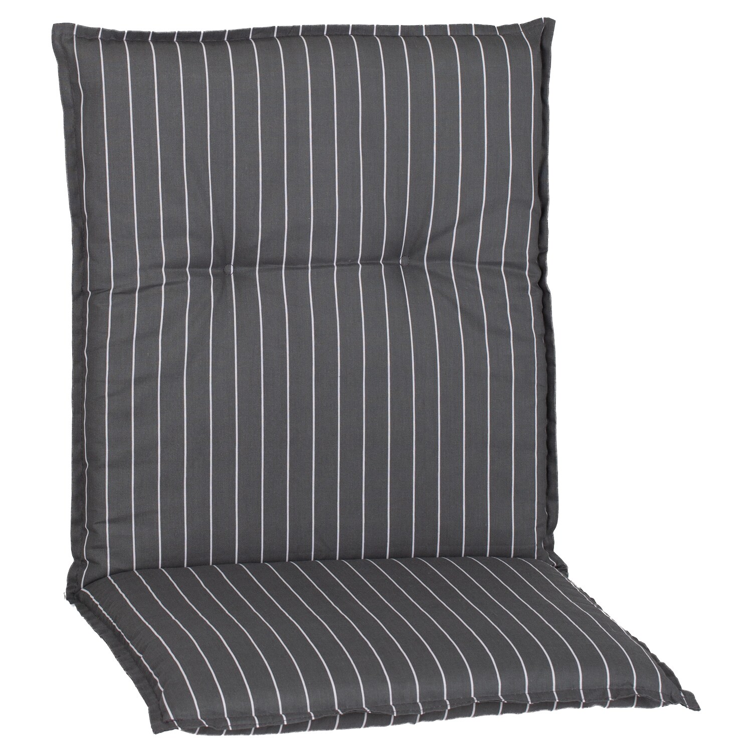 NYVI Gartenstuhl-Auflage Barcelona &ndash; Niedriglehnerauflage f&uuml;r Gartenst&uuml;hle Anzahl:1x;Dessin:Grau Gestreift M050 - Bild 1