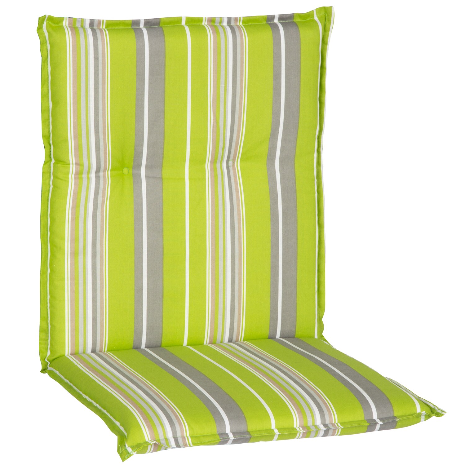 NYVI Gartenstuhl-Auflage Barcelona &ndash; Niedriglehnerauflage f&uuml;r Gartenst&uuml;hle Anzahl:1x;Dessin:Gr&uuml;n Wei&szlig; Grau gestreift M045 - Bild 1