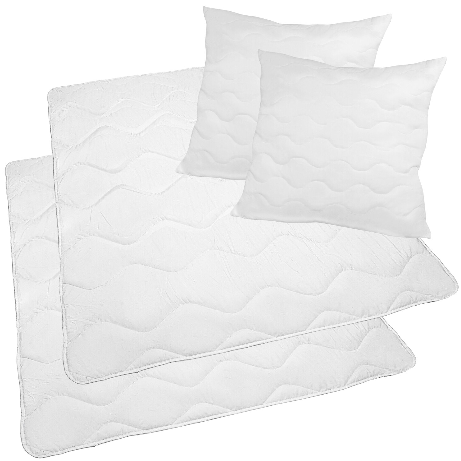 NYVI Bettdeckenset DreamScience Comfort 135×200 cm – 4-teilig – 2x Bettdecke 135×200 cm + 2x Kopfkissen 80×80 cm | 04262366130296