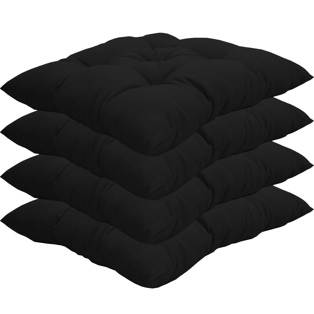 NYVI Stuhlkissen Genua 38x38 cm 4er Pack Sitzkissen mit Steppung Farbe:Schwarz - Bild 1