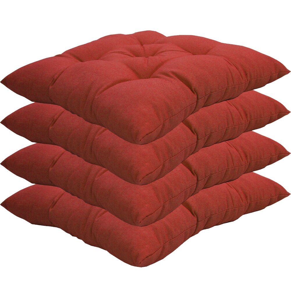 NYVI Stuhlkissen Genua 38x38 cm 4er Pack Sitzkissen mit Steppung Farbe:Rot - Bild 1