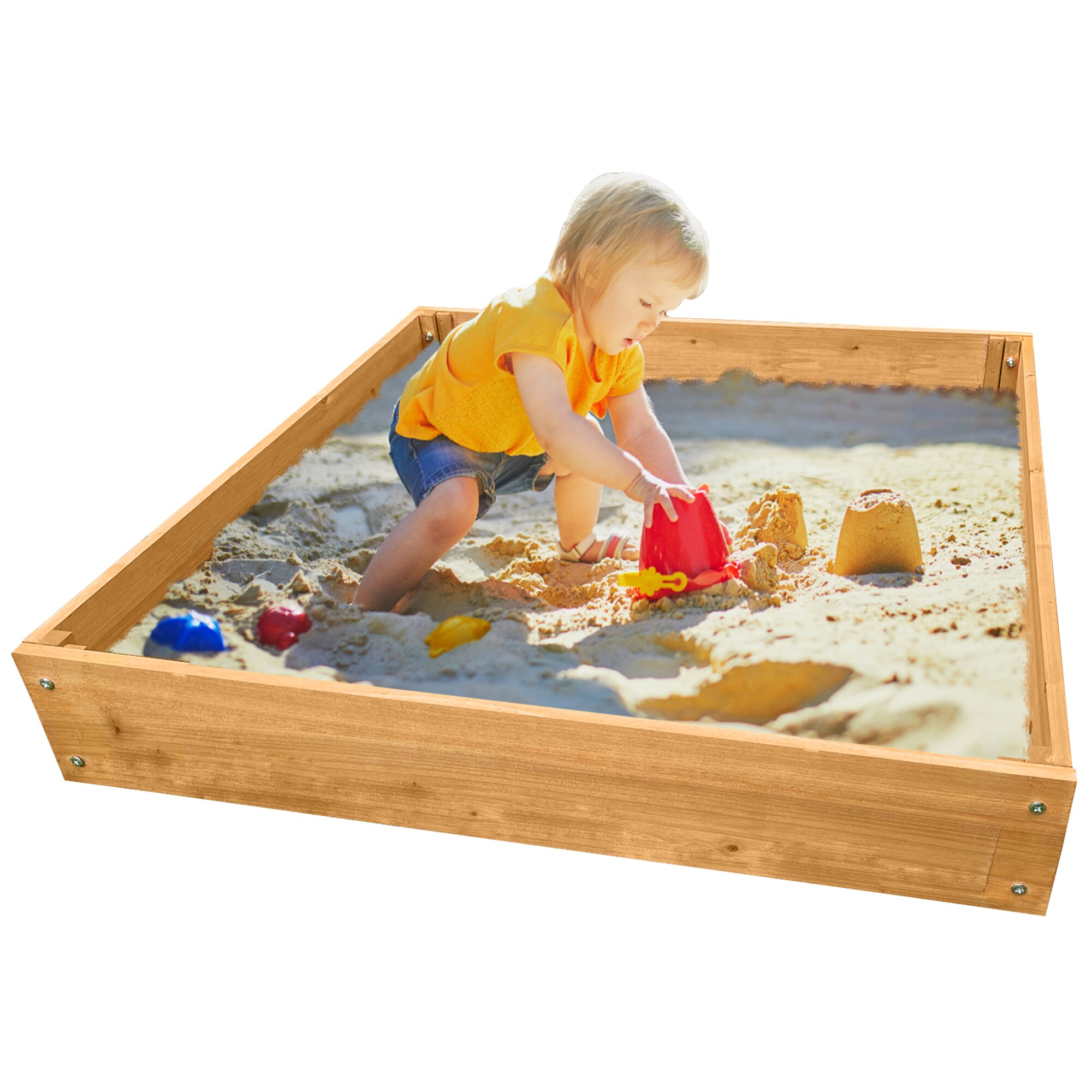 NYVI Kinder Sandkasten NYVIKids Torino 90x90 cm - Sandkasten mit Innenfolie - Bild 1