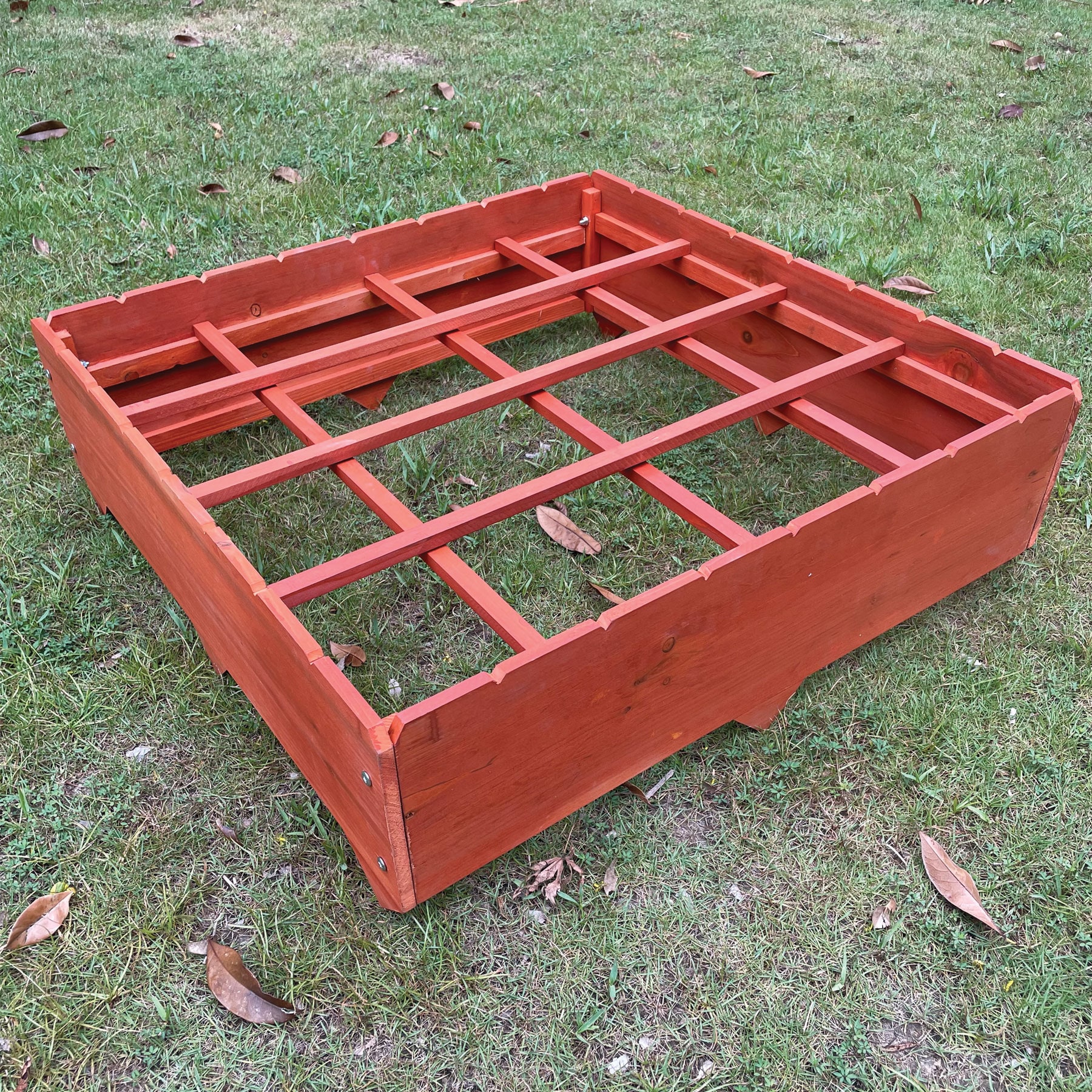 NYVI Pflanzbeet NYVIGreen 80x80 cm Rot - Gartenbeet mit Unkrautvlies - Bild 1