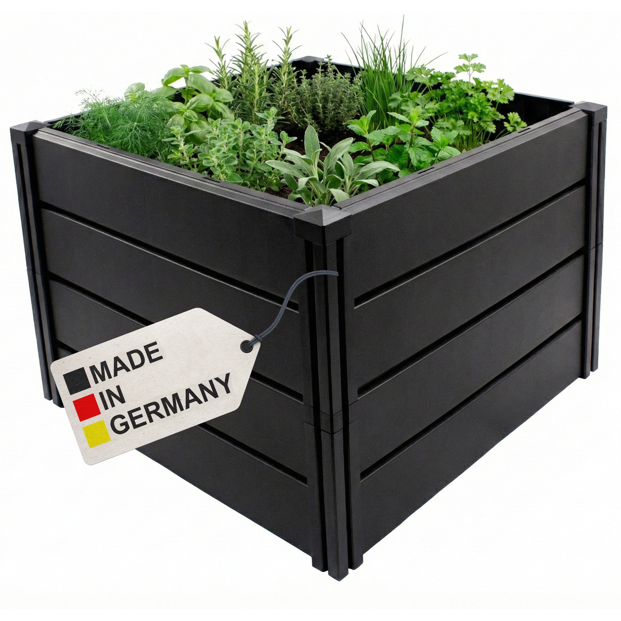 NYVI Hochbeet NYVIGreen - Gartenbeet aus wetterfestem & recyceltem Kunststoff - Pflanzenbeet Ausf&uuml;hrung:M 82x82x61cm 336 Liter - Bild 1