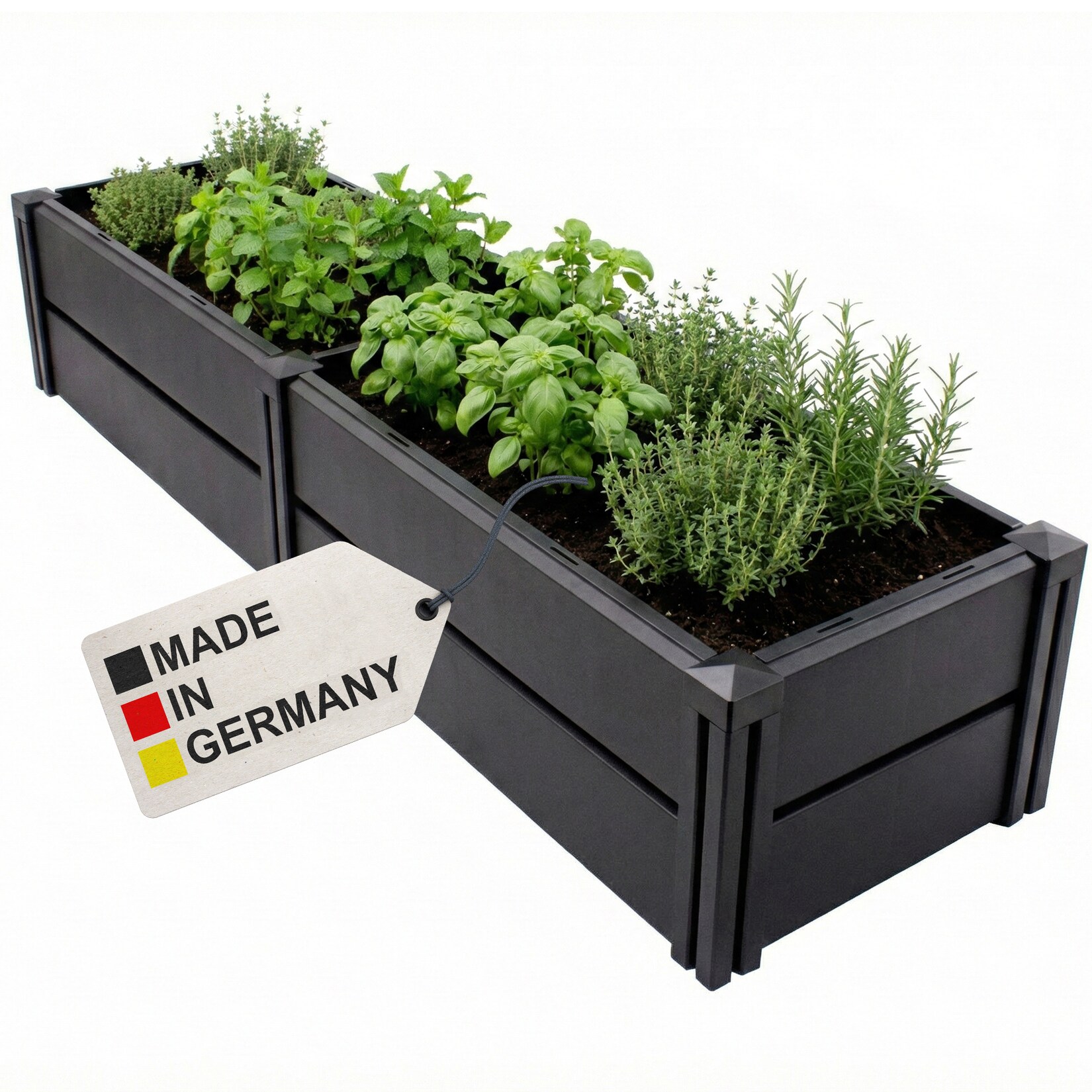 NYVI Hochbeet NYVIGreen - Gartenbeet aus wetterfestem & recyceltem Kunststoff - Pflanzenbeet Ausführung:L 158x44x31cm 196 Liter