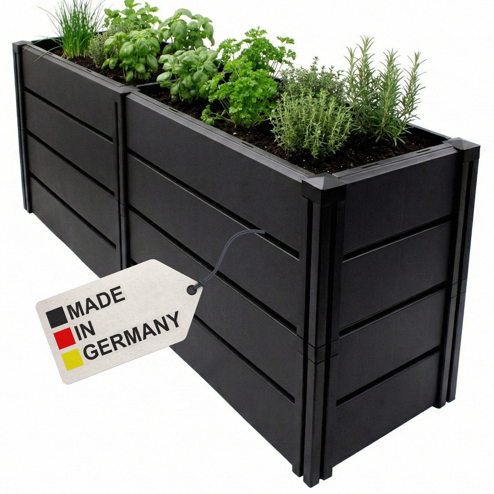 NYVI Hochbeet NYVIGreen - Gartenbeet aus wetterfestem & recyceltem Kunststoff - Pflanzenbeet Ausführung:XL 158x44x61cm 392 Liter