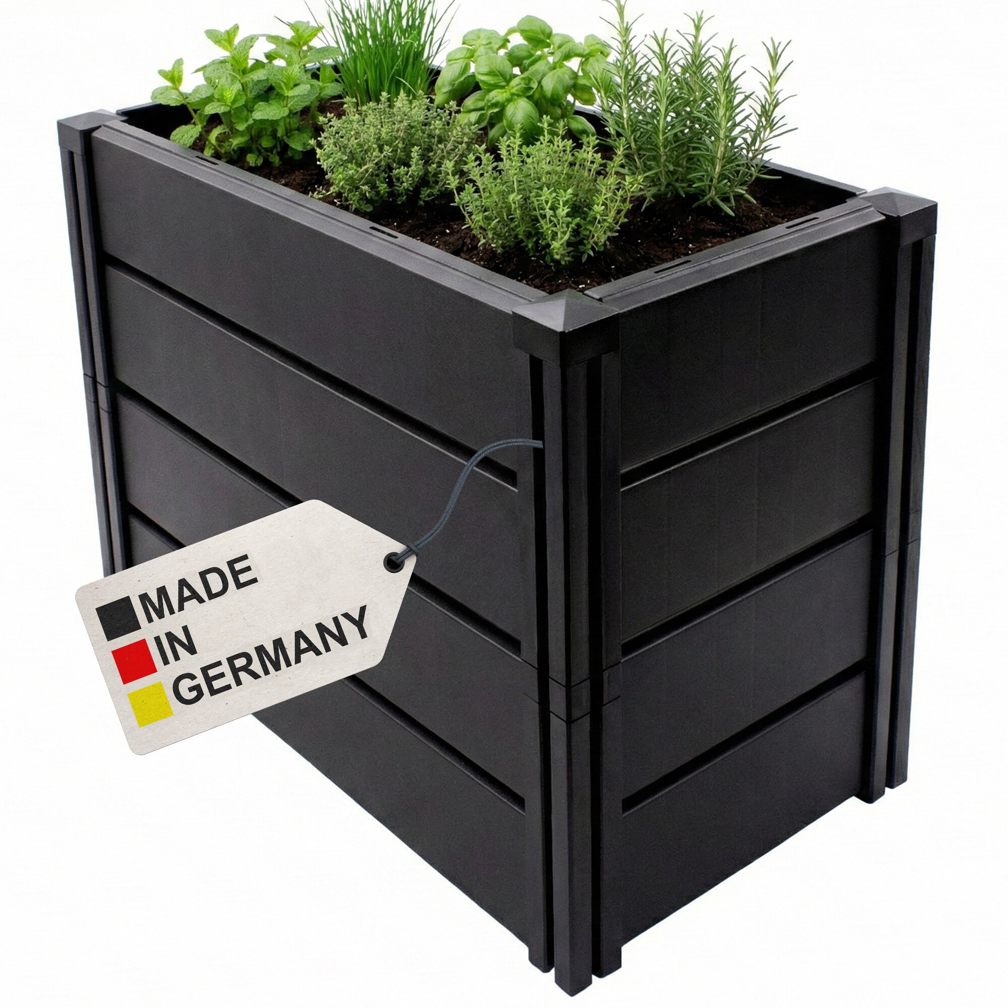 NYVI Hochbeet NYVIGreen - Gartenbeet aus wetterfestem & recyceltem Kunststoff - Pflanzenbeet Ausf&uuml;hrung:M 82x44x61cm 196 Liter - Bild 1