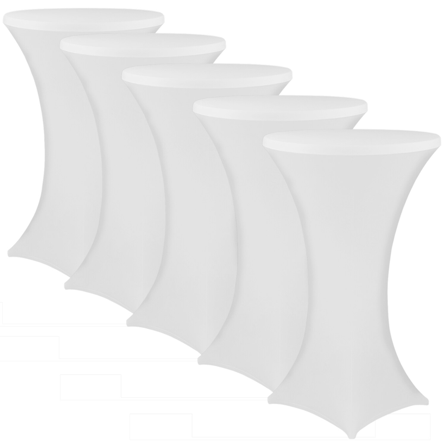 NYVI Stehtischhusse NYVIGala - Elastische Stretchhusse für Stehtische & Bistrotische Farbe:Weiß;Größe:Ø 60-65 cm - 5er Set