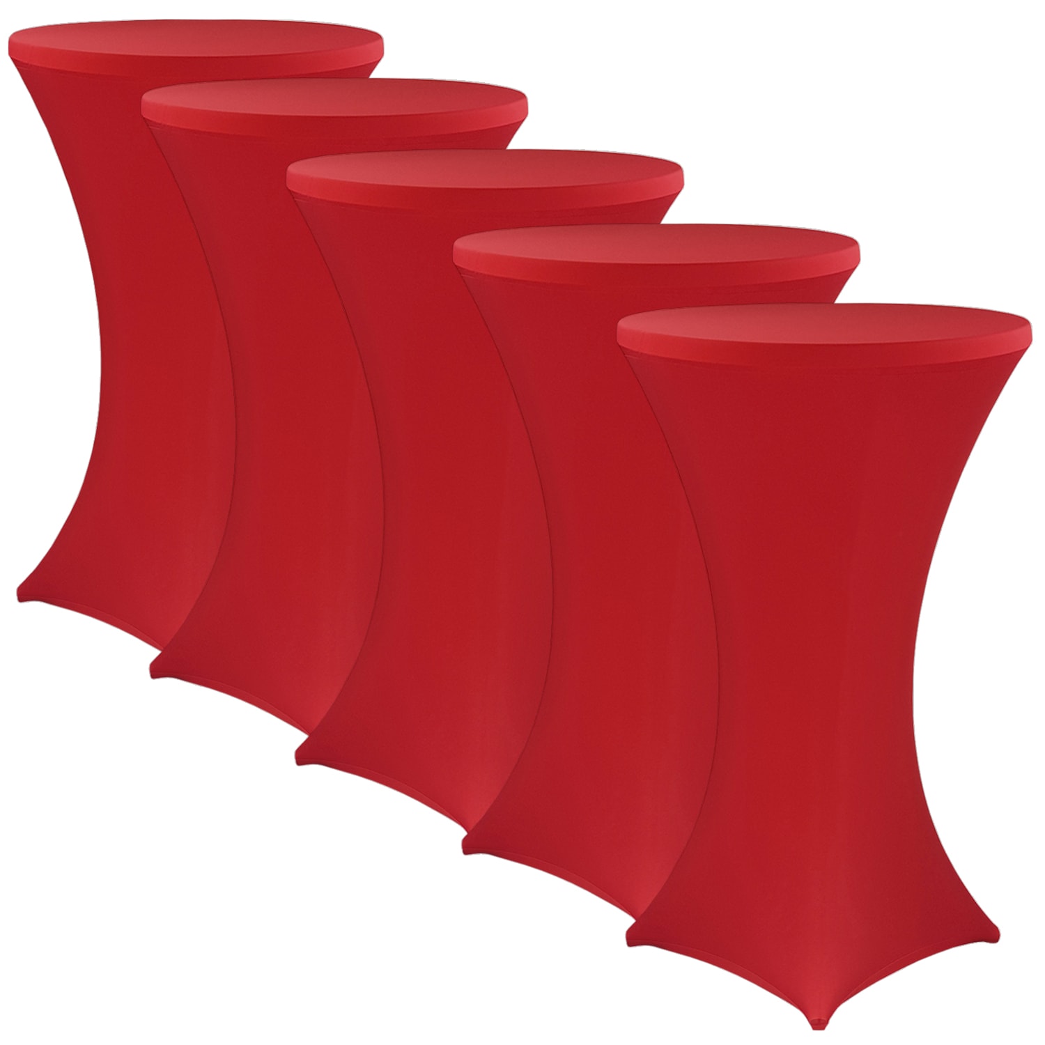 NYVI Stehtischhusse NYVIGala - Elastische Stretchhusse f&uuml;r Stehtische & Bistrotische Farbe:Rot;Gr&ouml;&szlig;e:&Oslash; 70-75 cm - 5er Set - Bild 1