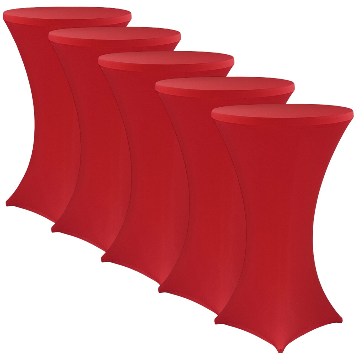 NYVI Stehtischhusse NYVIGala - Elastische Stretchhusse für Stehtische & Bistrotische Farbe:Rot;Größe:Ø 70-75 cm - 5er Set