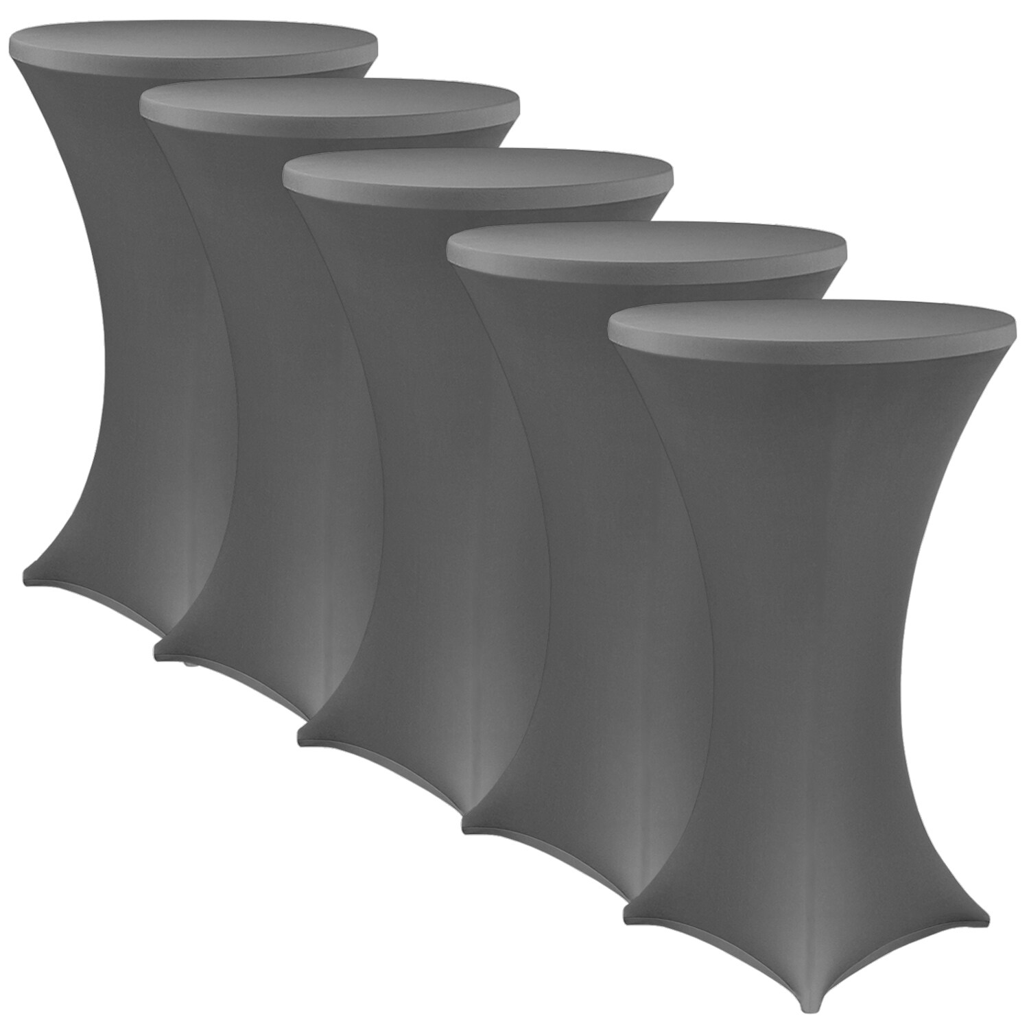 NYVI Stehtischhusse NYVIGala - Elastische Stretchhusse für Stehtische & Bistrotische Farbe:Anthrazit;Größe:Ø 70-75 cm - 5er Set