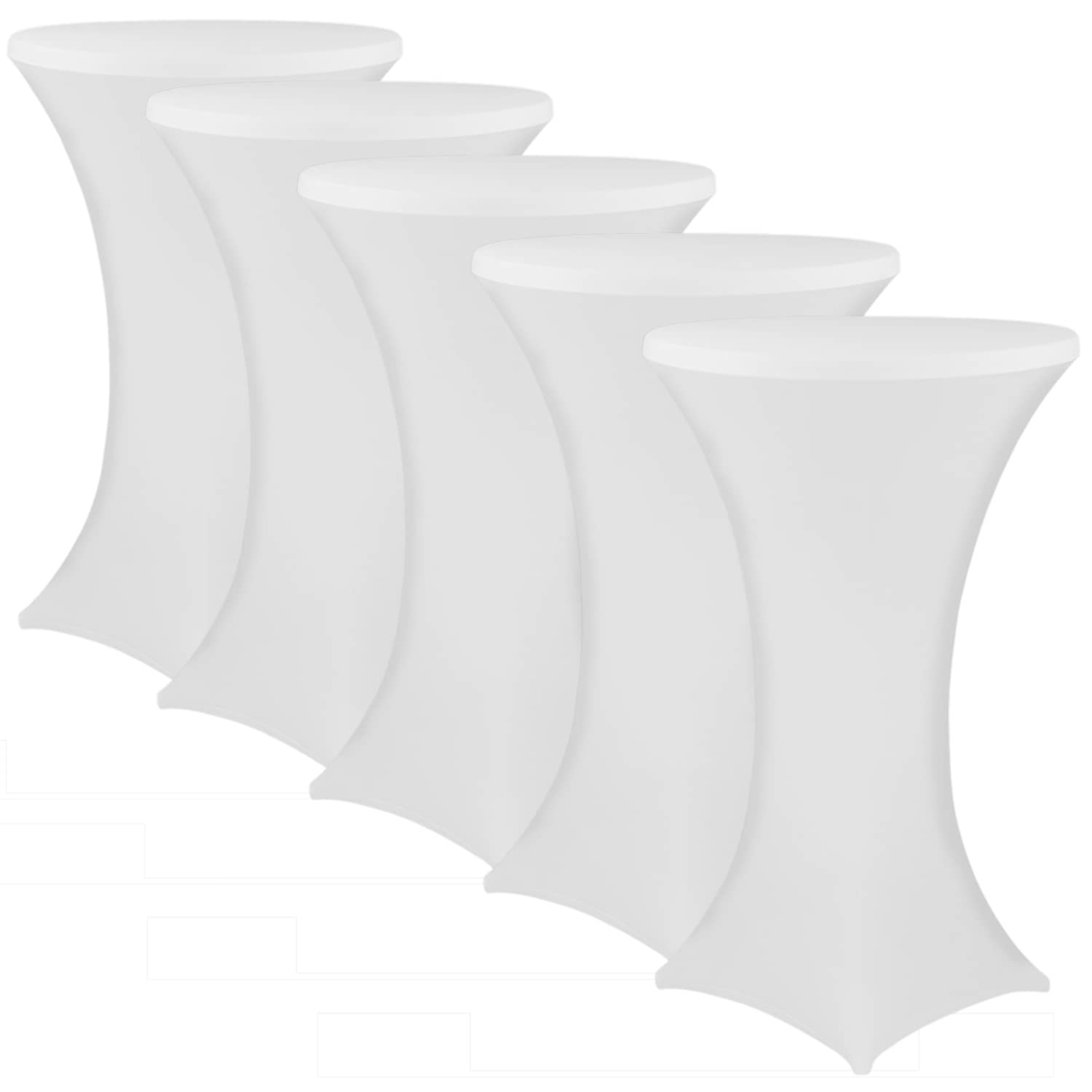 NYVI Stehtischhusse NYVIGala - Elastische Stretchhusse f&uuml;r Stehtische & Bistrotische Farbe:Wei&szlig;;Gr&ouml;&szlig;e:&Oslash; 80-85 cm - 5er Set - Bild 1