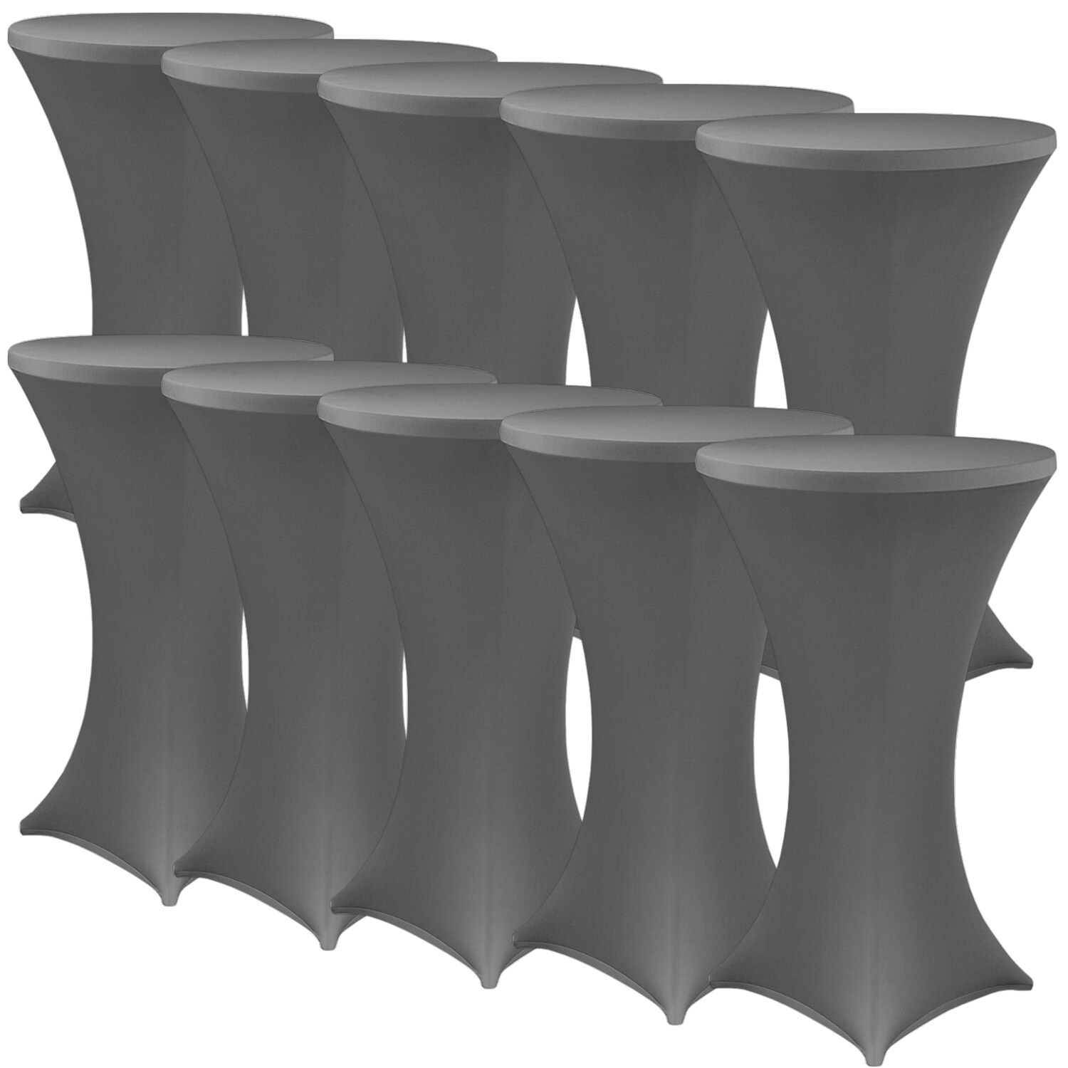 NYVI Stehtischhusse NYVIGala - Elastische Stretchhusse für Stehtische & Bistrotische Farbe:Anthrazit;Größe:Ø 60-65 cm - 10er Set