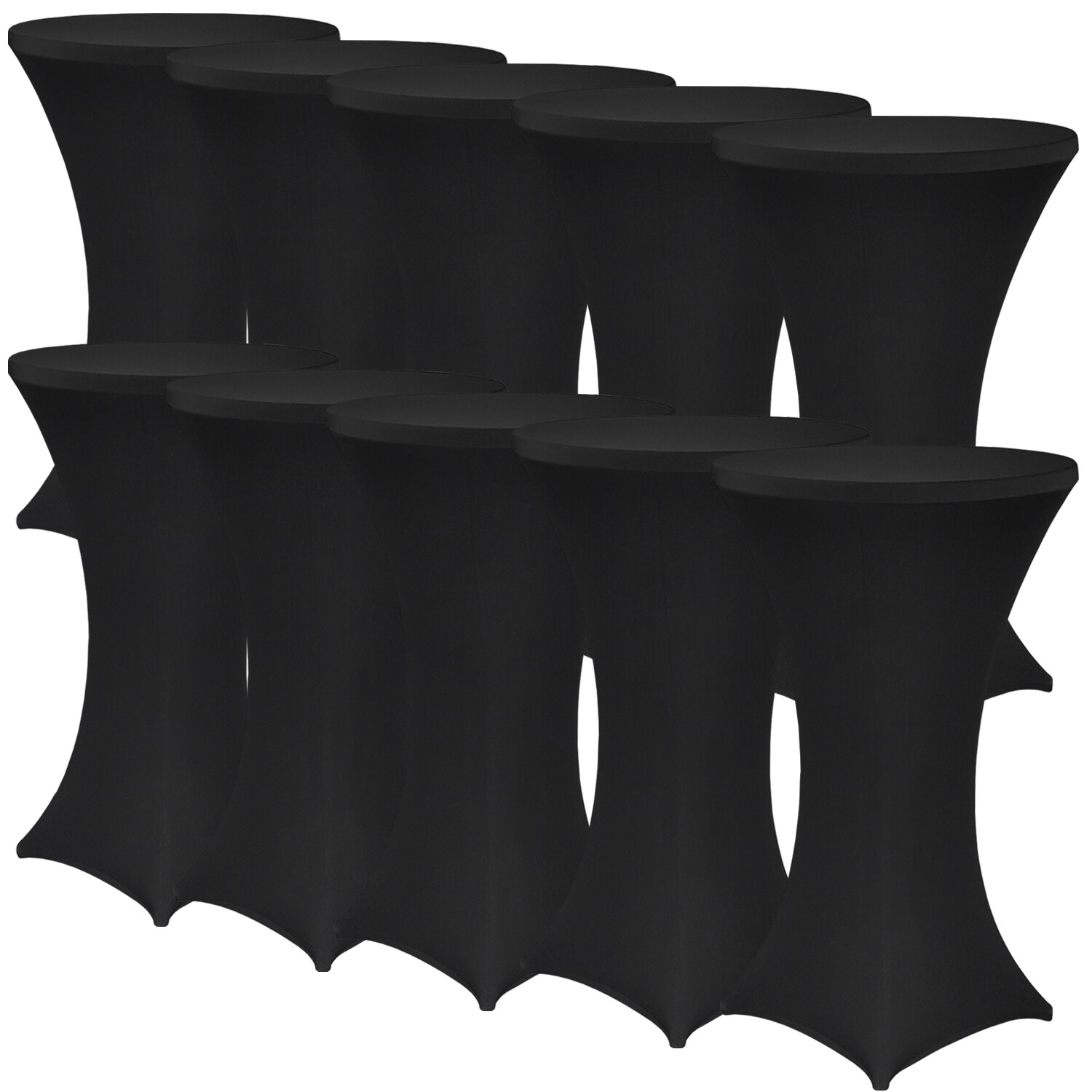 NYVI Stehtischhusse NYVIGala - Elastische Stretchhusse für Stehtische & Bistrotische Farbe:Schwarz;Größe:Ø 60-65 cm - 10er Set