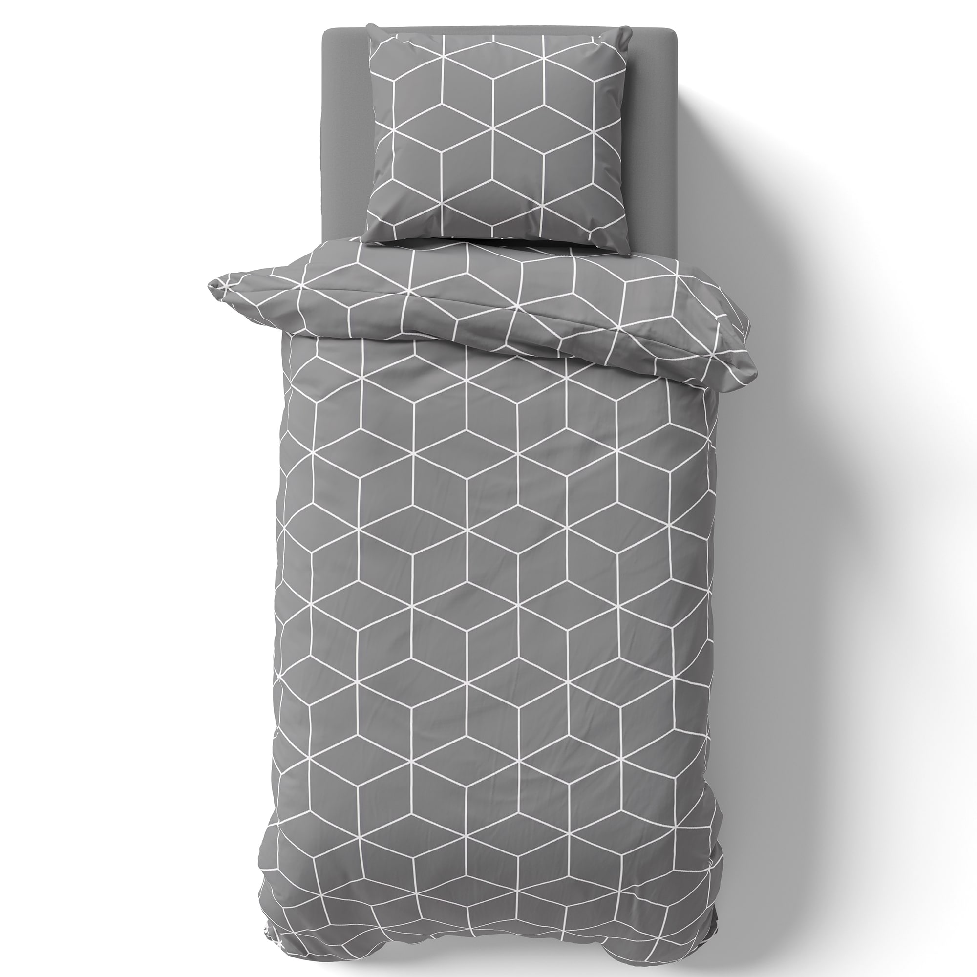 NYVI Bettw&auml;sche Set DreamScience Renforc&eacute; Design - Atmungsaktiv & Weich - 100% Baumwolle - Mit Rei&szlig;verschluss Gr&ouml;&szlig;e:135x200 + 80x80 cm;Farbe:Cube - Bild 1