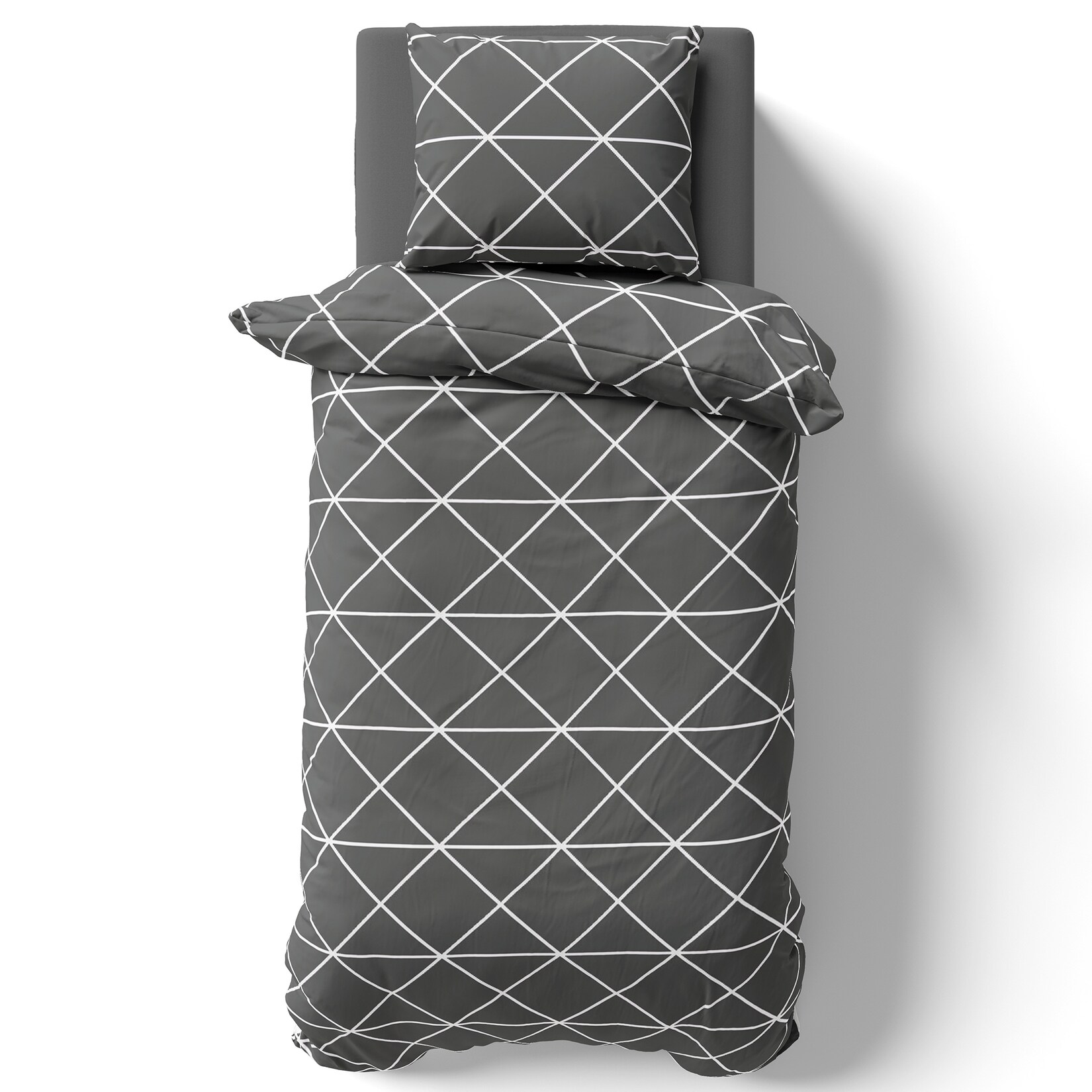 NYVI Bettwäsche Set DreamScience Renforcé Design – Atmungsaktiv & Weich – 100% Baumwolle – Mit Reißverschluss Größe:200×200 + 2x 80×80 cm;Farbe:Triangle | 04255636629415
