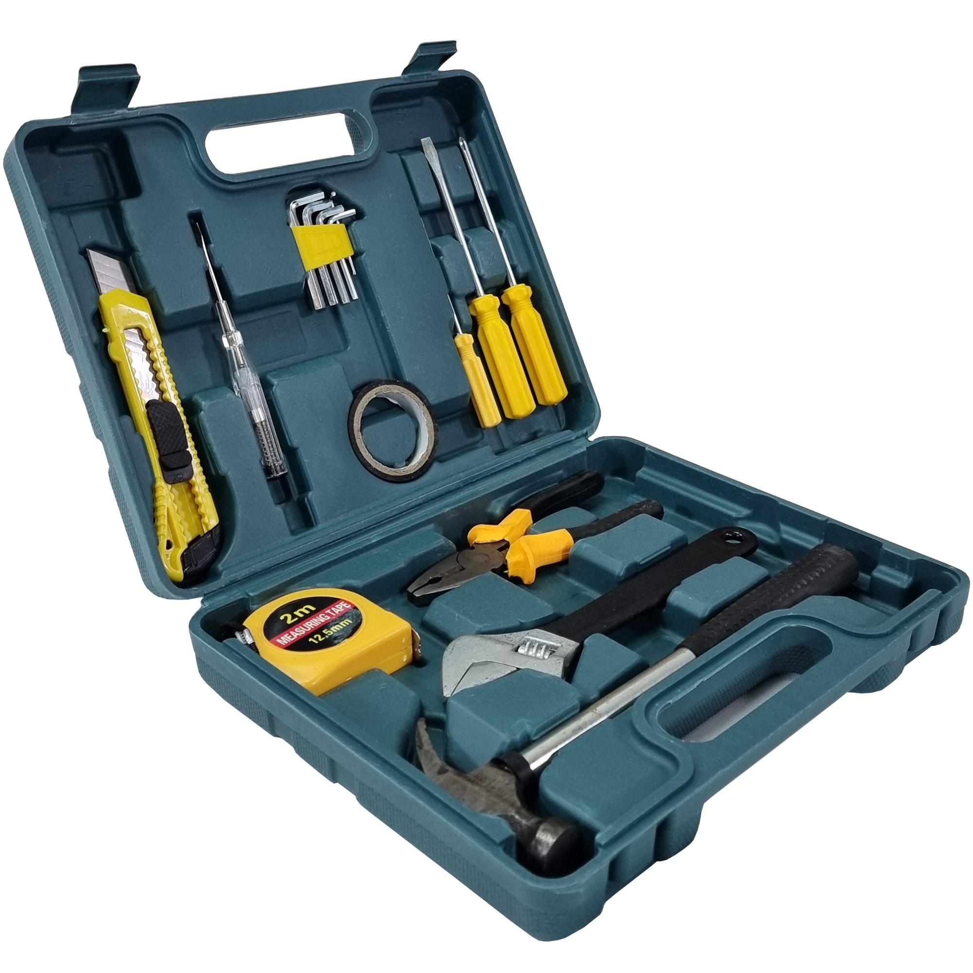 NYVI Werkzeug Satz Optimus Mini - Werkzeugset 15-teilig im Werkzeugkasten aus Kunststoff - Handwerkzeug aus Stahl - Rostfrei, Vielseitig, Kompakt - Bild 1